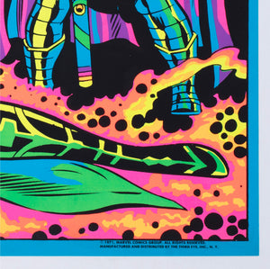 Marvel 1971 Blacklight No4010 Odin and Hela Poster Jack Kirby - detail