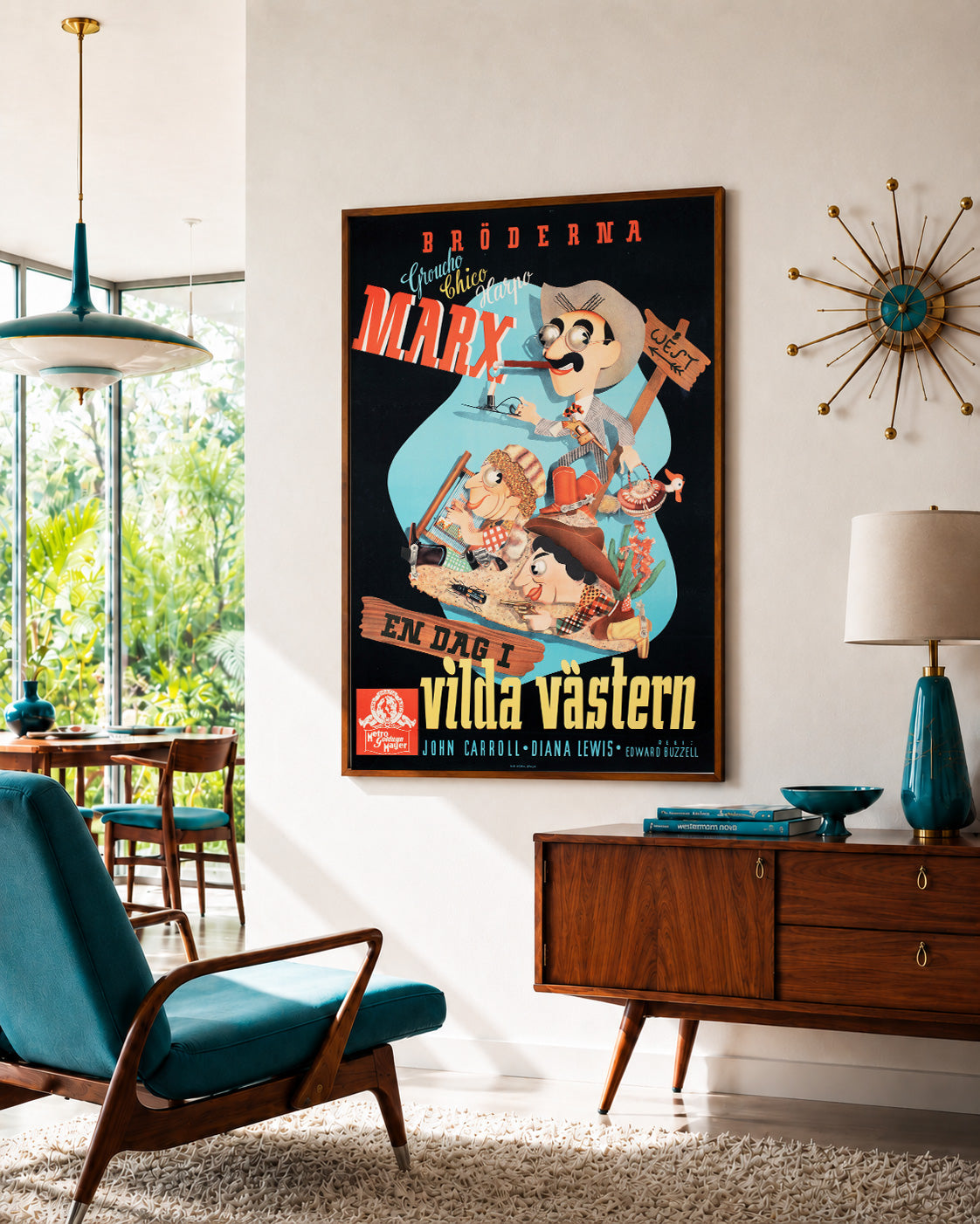 Marx Brothers Go West 1945 Swedish Film Poster