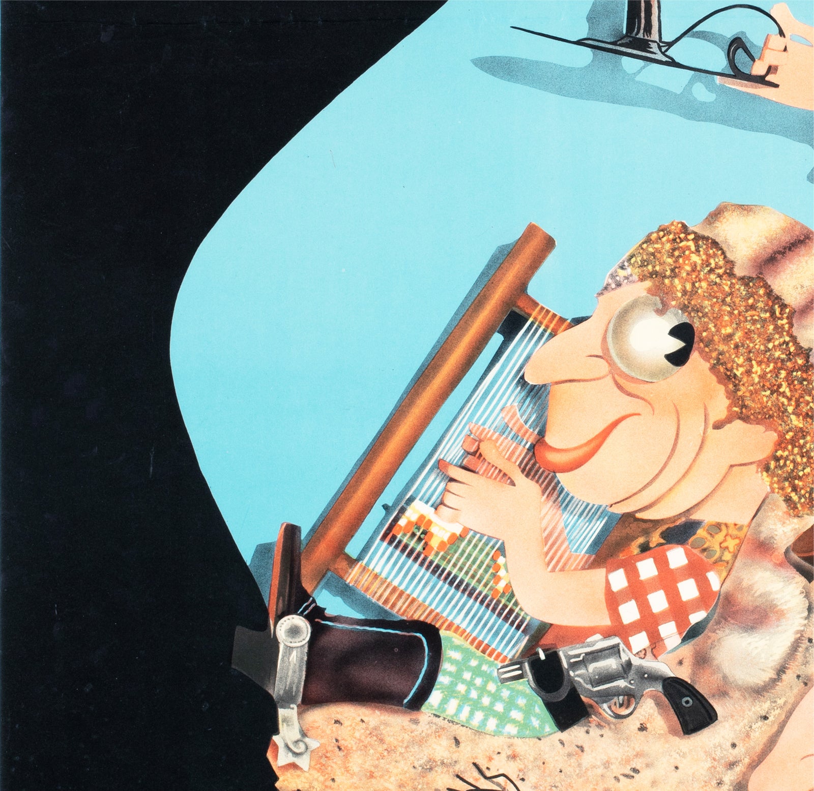 Marx Brothers Go West 1945 Swedish Film Poster - detail