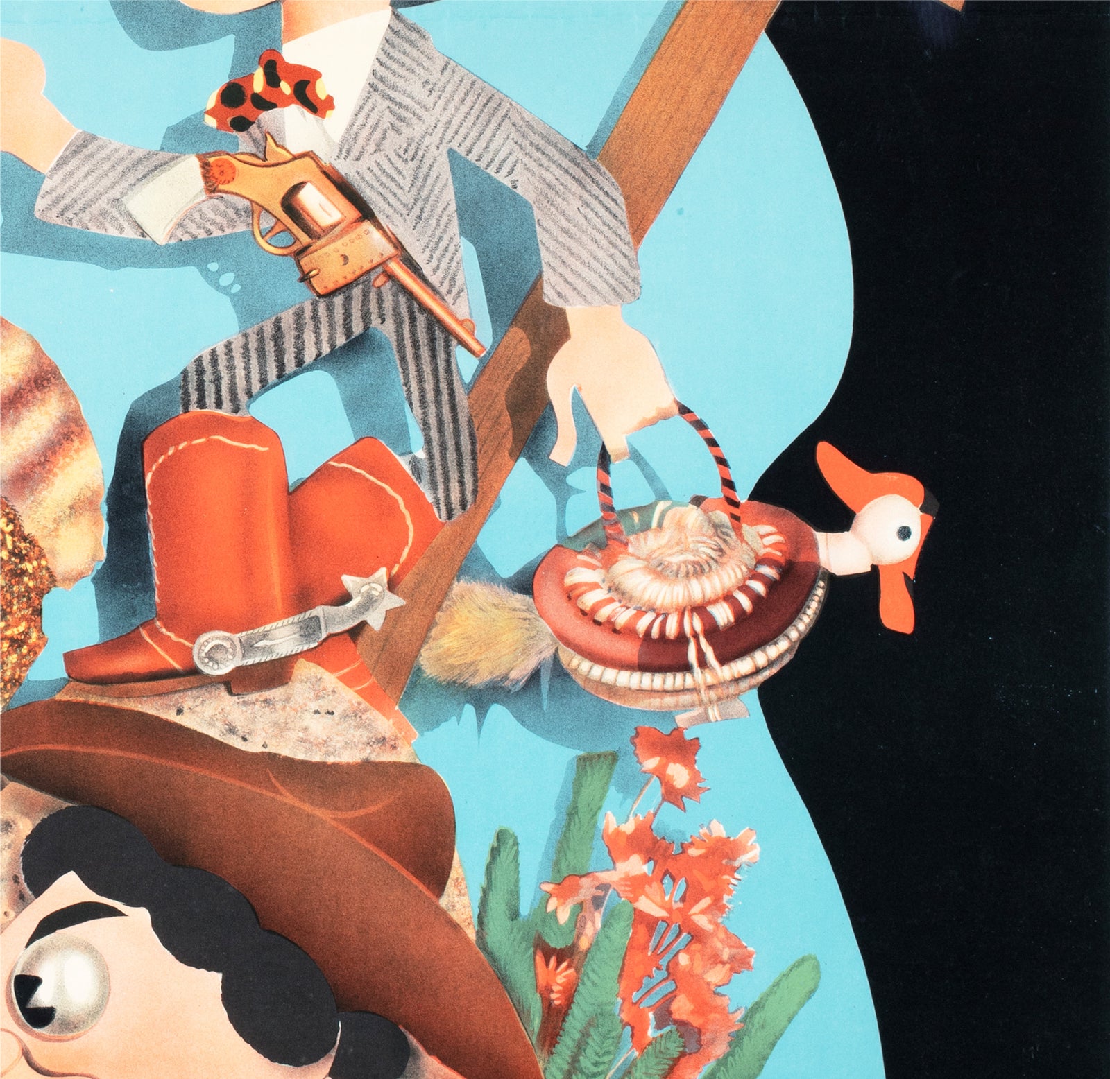 Marx Brothers Go West 1945 Swedish Film Poster - detail
