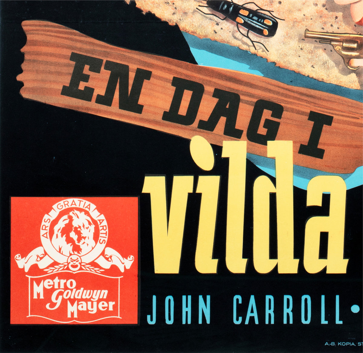 Marx Brothers Go West 1945 Swedish Film Poster - detail