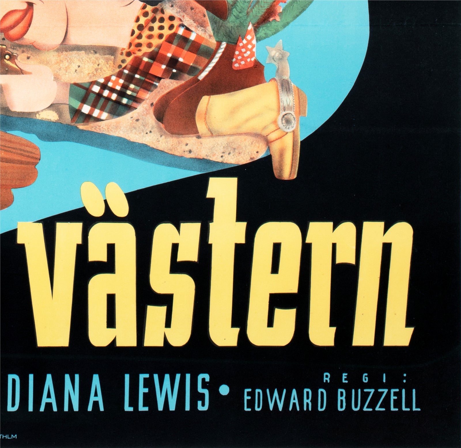 Marx Brothers Go West 1945 Swedish Film Poster - detail