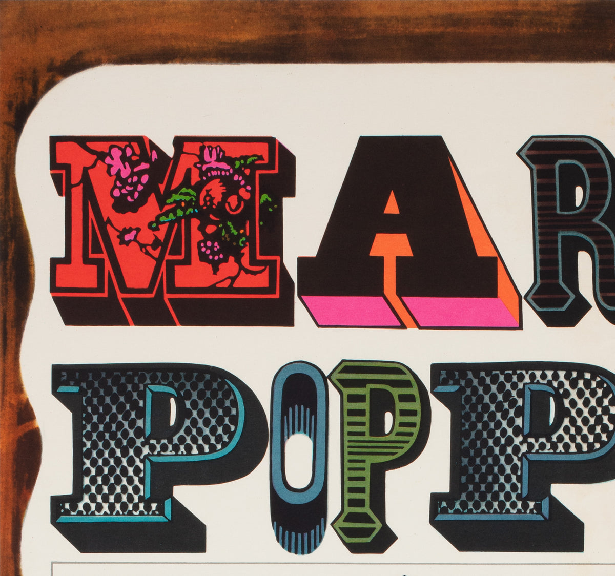 Mary Poppins 1969 Czech A1 Film Movie Poster, Eva Galova - detail