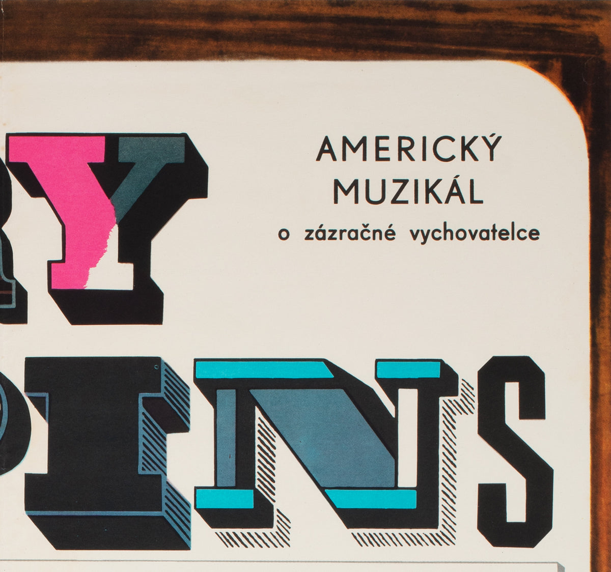 Mary Poppins 1969 Czech A1 Film Movie Poster, Eva Galova - detail