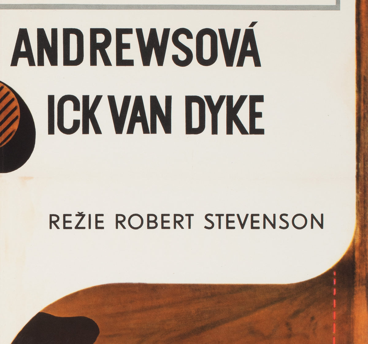 Mary Poppins 1969 Czech A1 Film Movie Poster, Eva Galova - detail