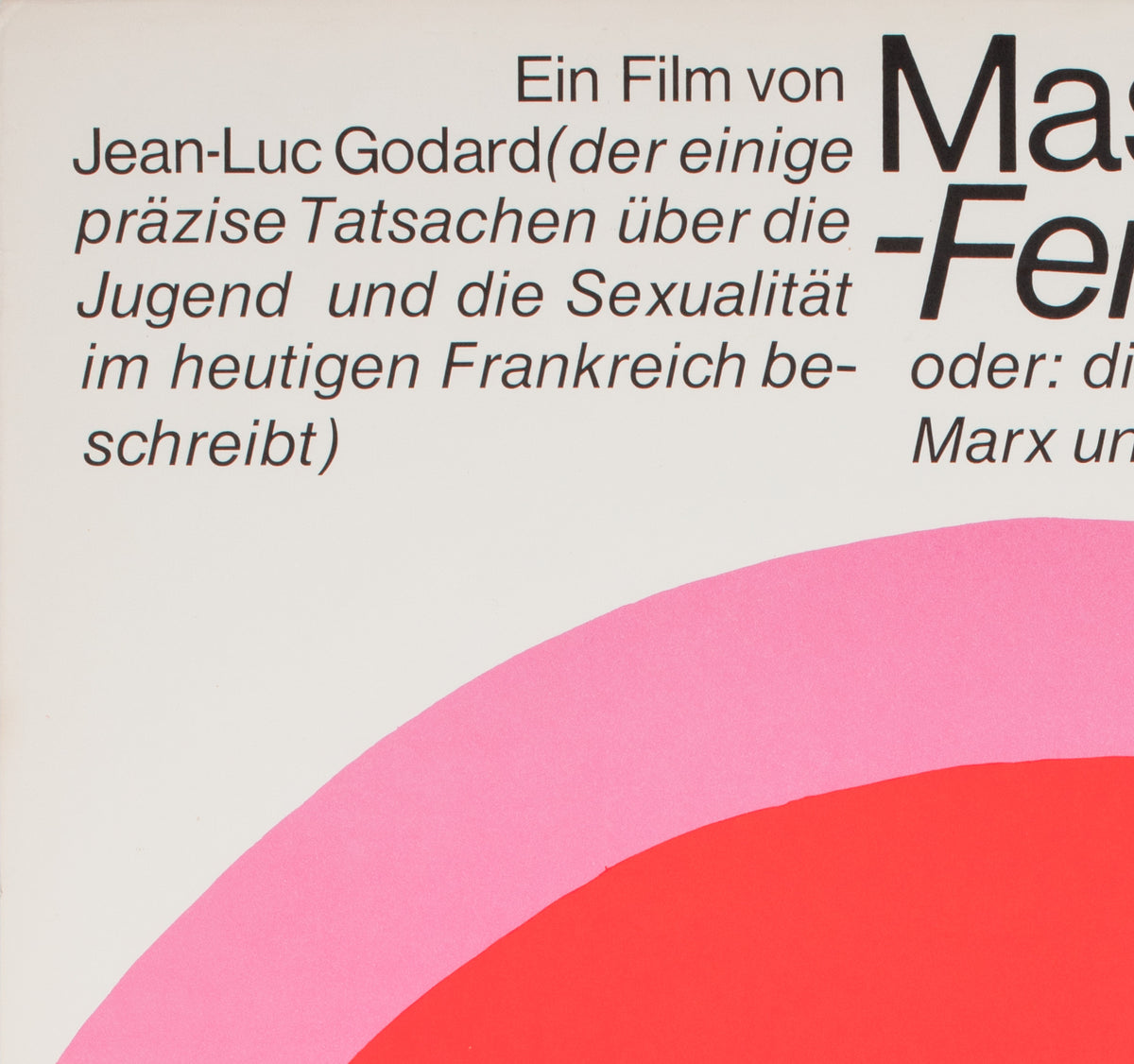 Masculin Feminin 1966 German A1 Film Movie Poster, Hans Hillmann - detail