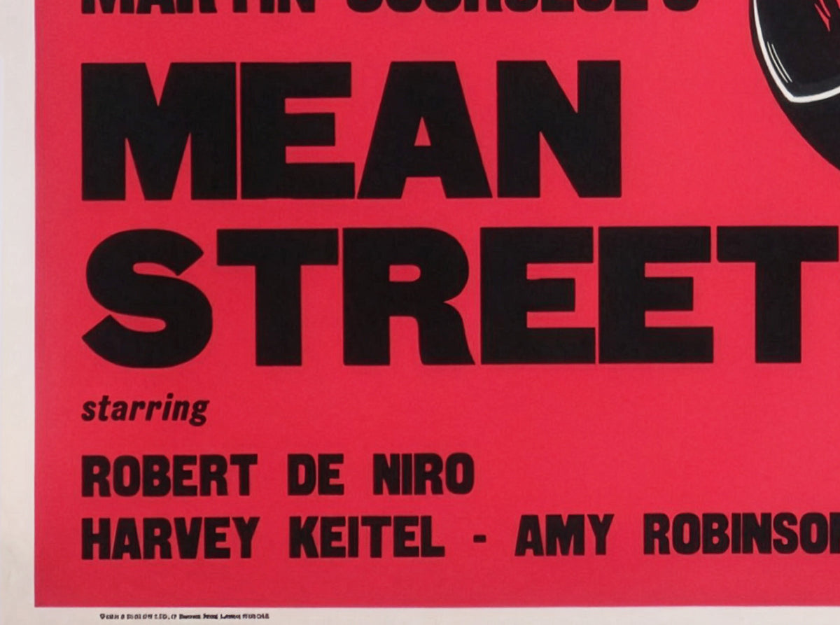 Mean Streets 1973 Academy Cinema UK Quad Film Movie Poster, Peter Strausfeld - detail