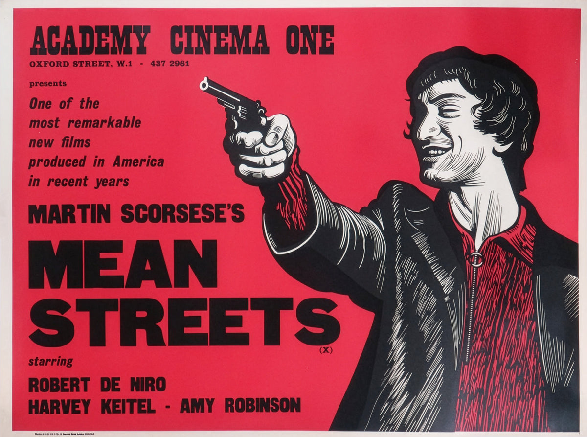 Mean Streets 1973 Academy Cinema UK Quad Film Movie Poster, Peter Strausfeld