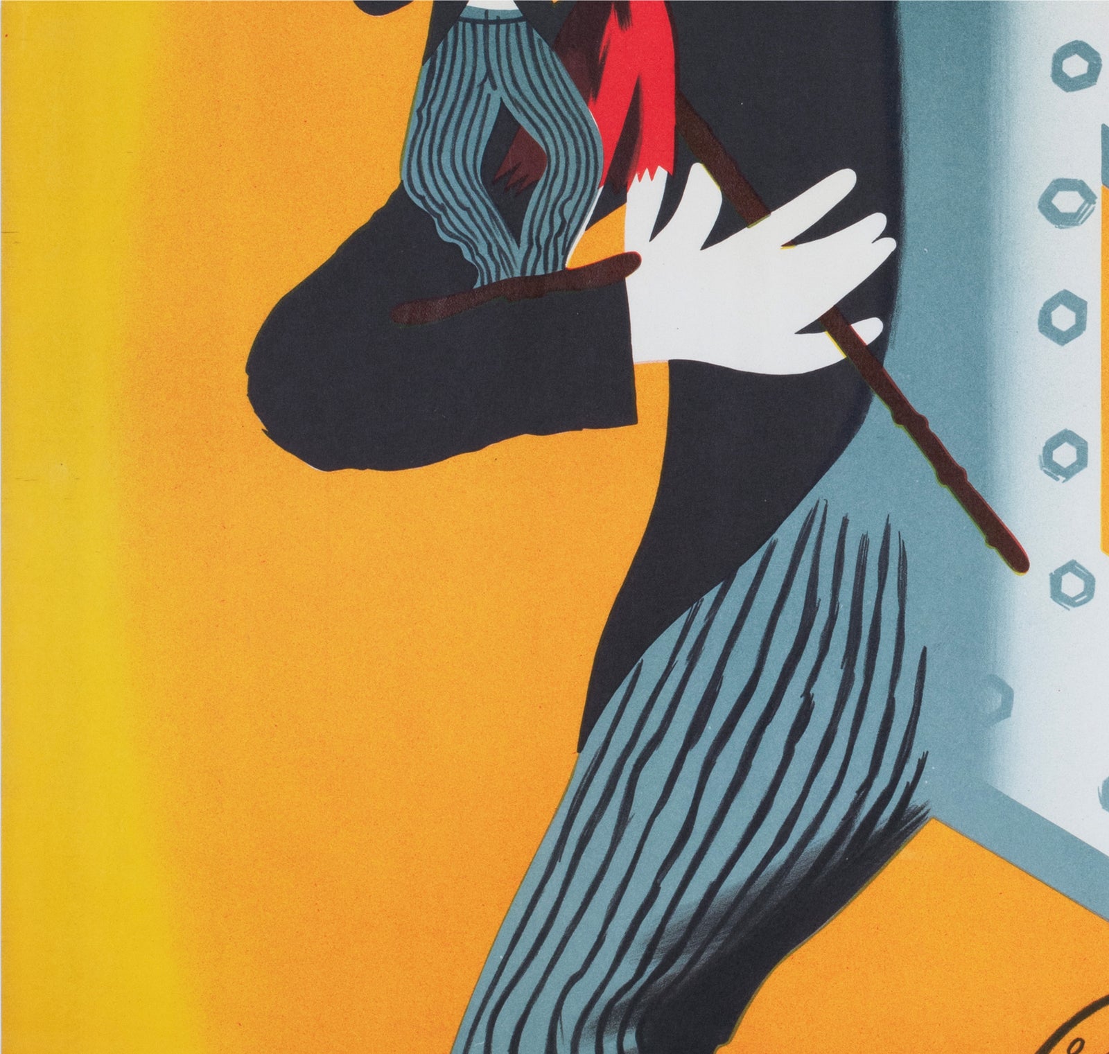 Modern Times R1954 Swedish Film Poster Léo Kouper - detail