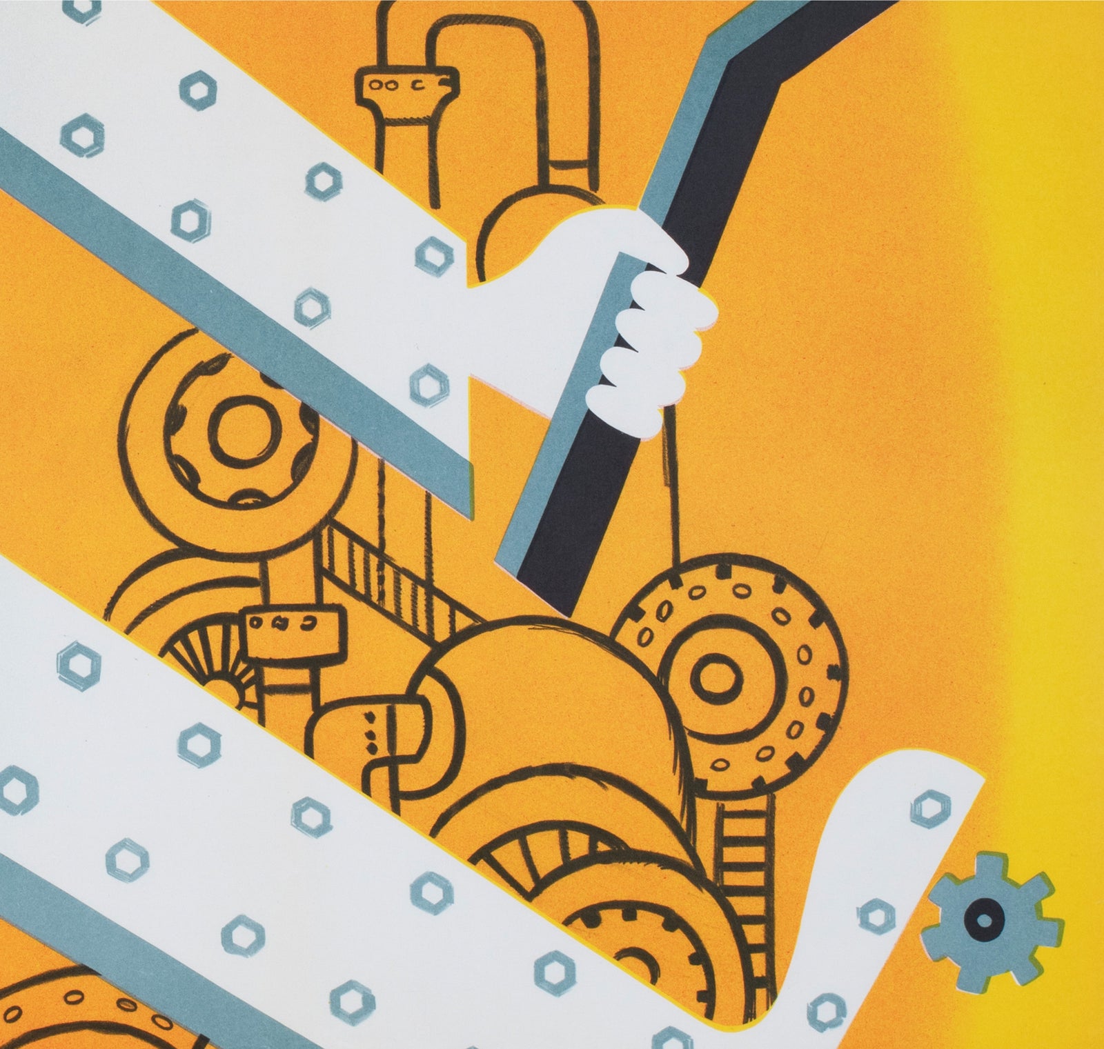 Modern Times R1954 Swedish Film Poster Léo Kouper - detail