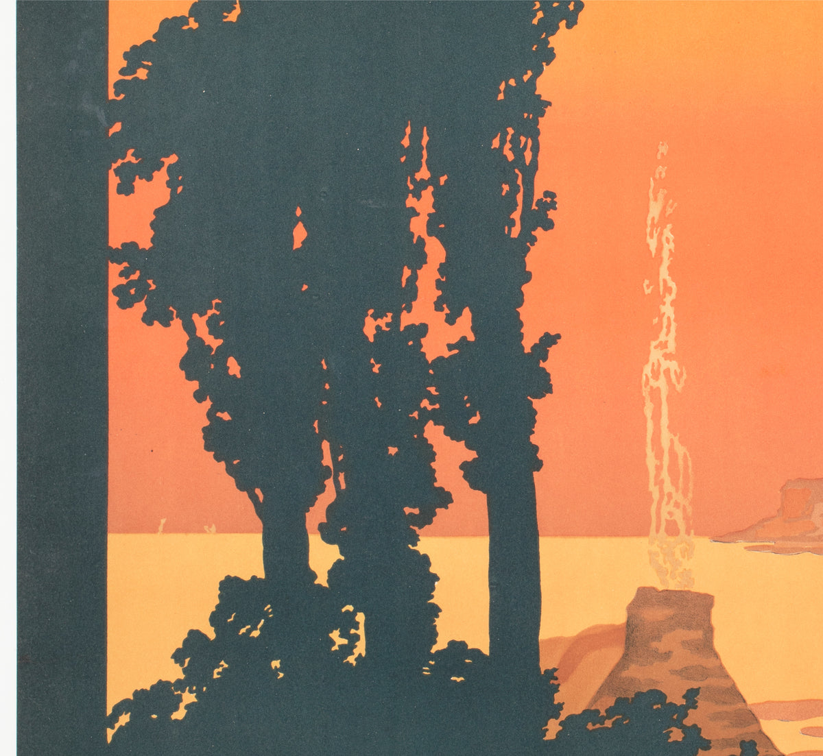 Mont Saint Michel c1920 French Travel Advertising Poster Constant Duval - detail