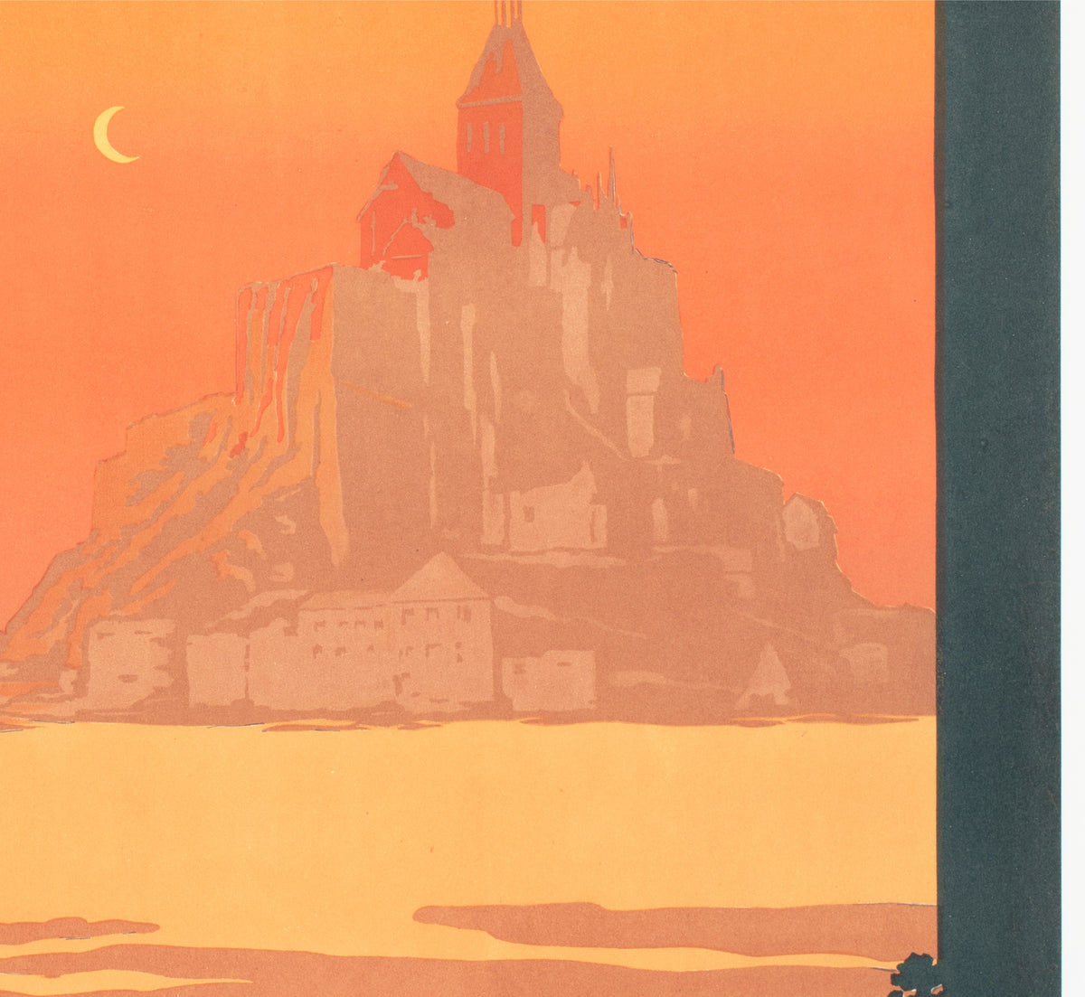 Mont Saint Michel c1920 French Travel Advertising Poster Constant Duval - detail