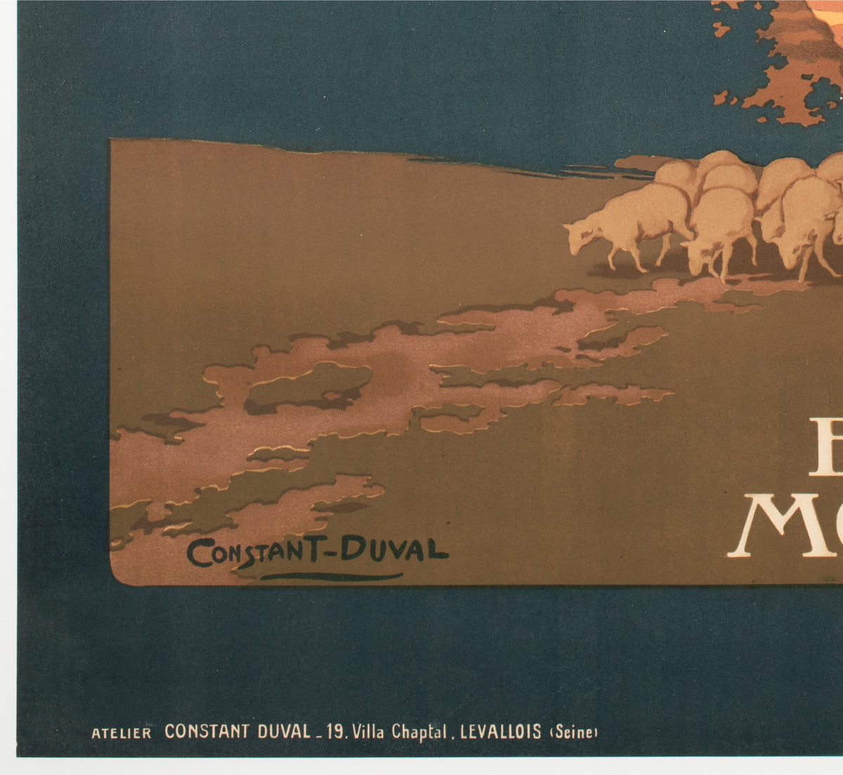 Mont Saint Michel c1920 French Travel Advertising Poster Constant Duval - detail