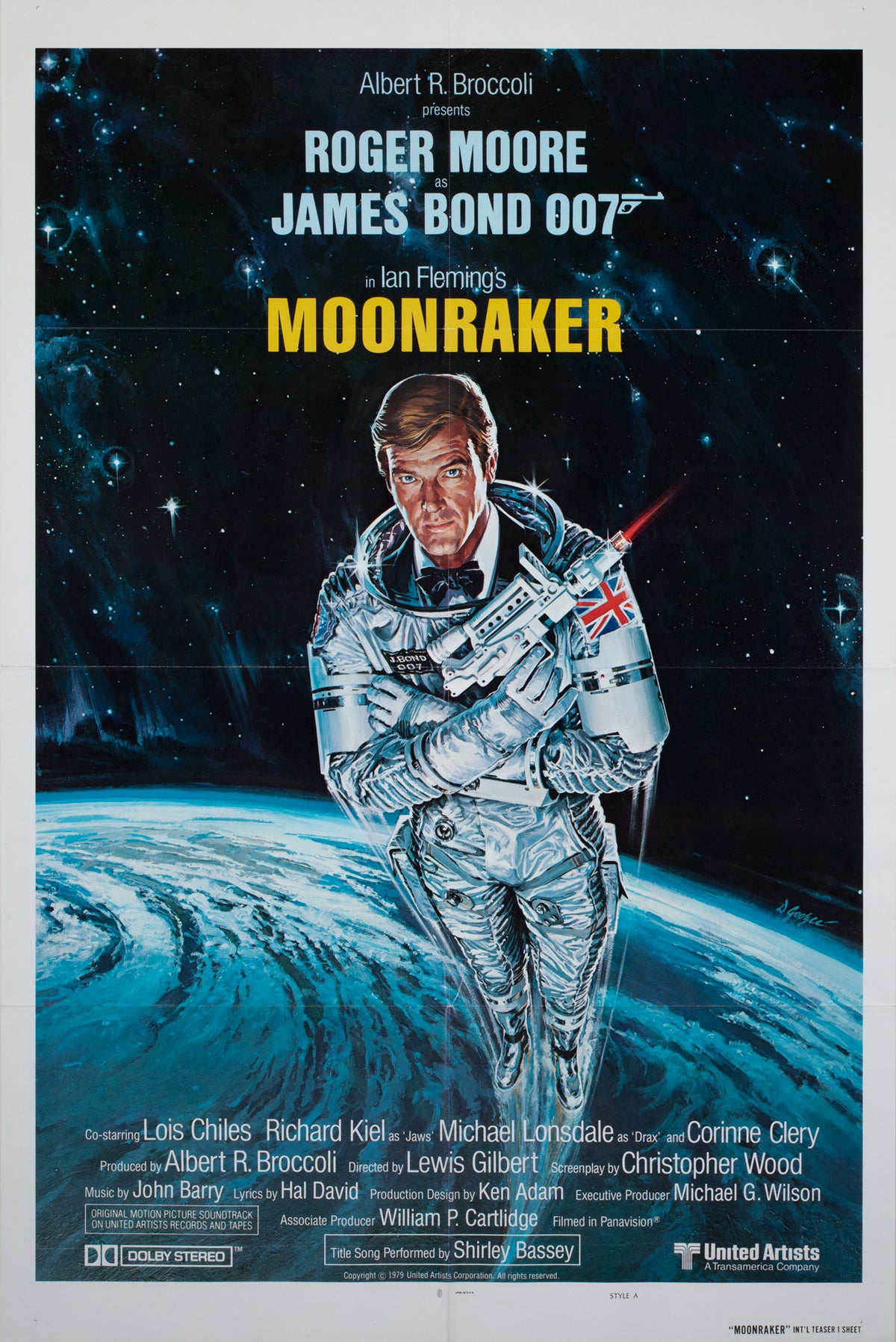 Moonraker 1979 US International 1 Sheet Style A Teaser Film Movie Poster, Daniel Goozee