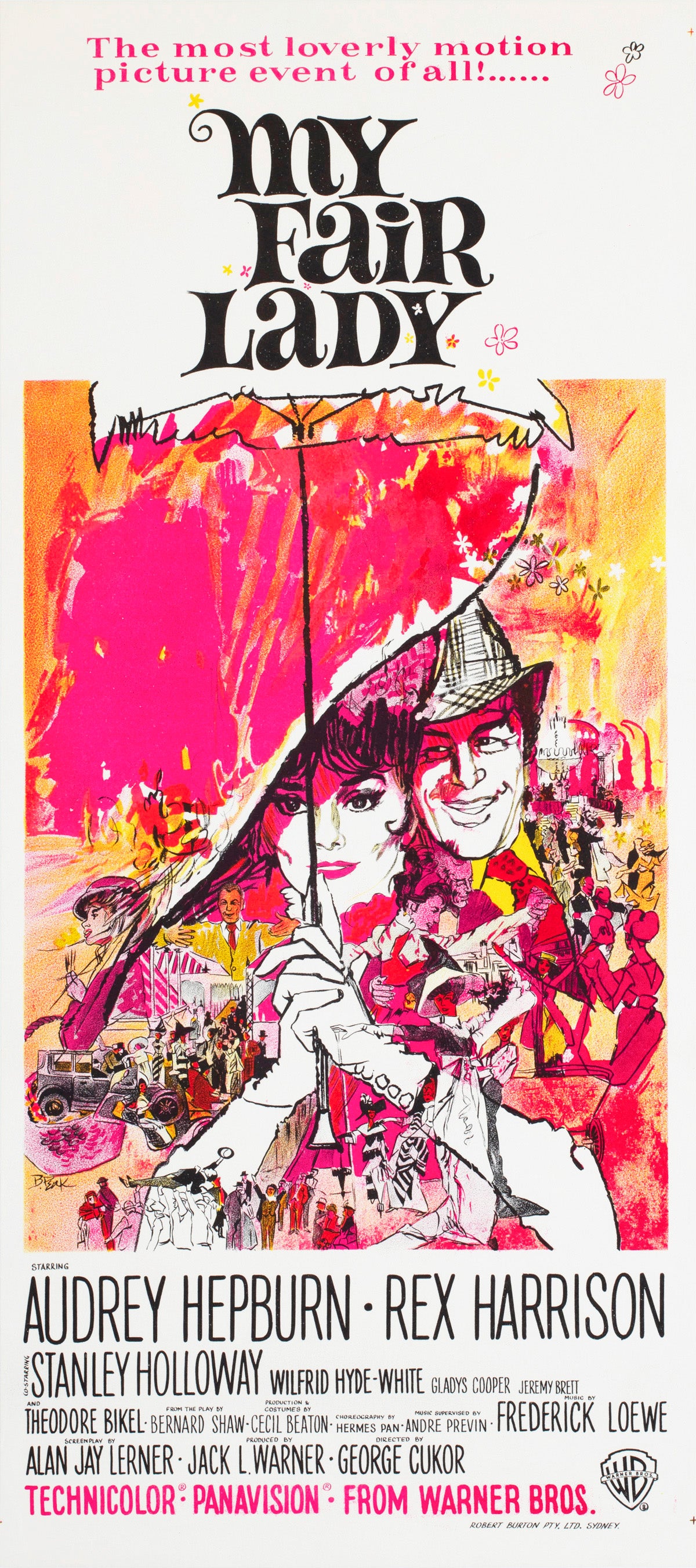 My Fair Lady 1964 Australian Daybill Film Movie Poster Bob Peak