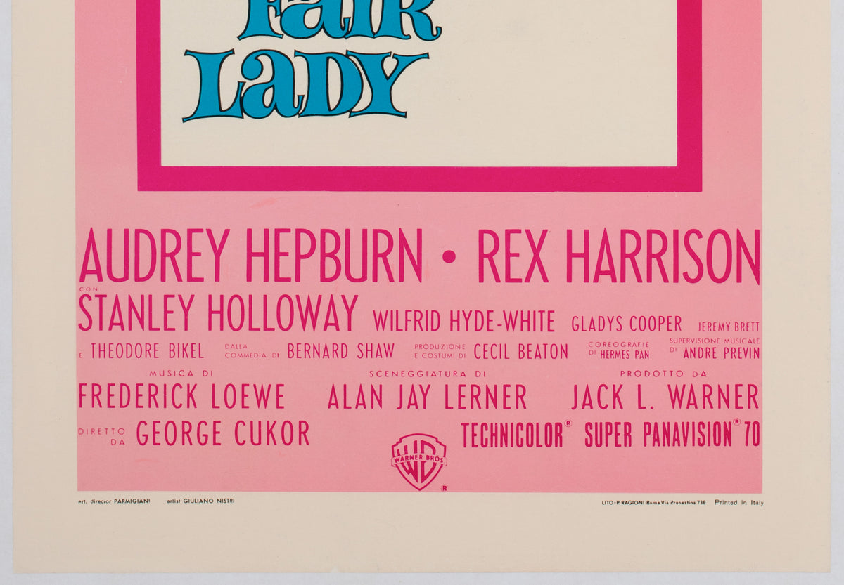 My Fair Lady 1964 Italian Locandina Film Movie Poster, Giuliano Nistri - detail