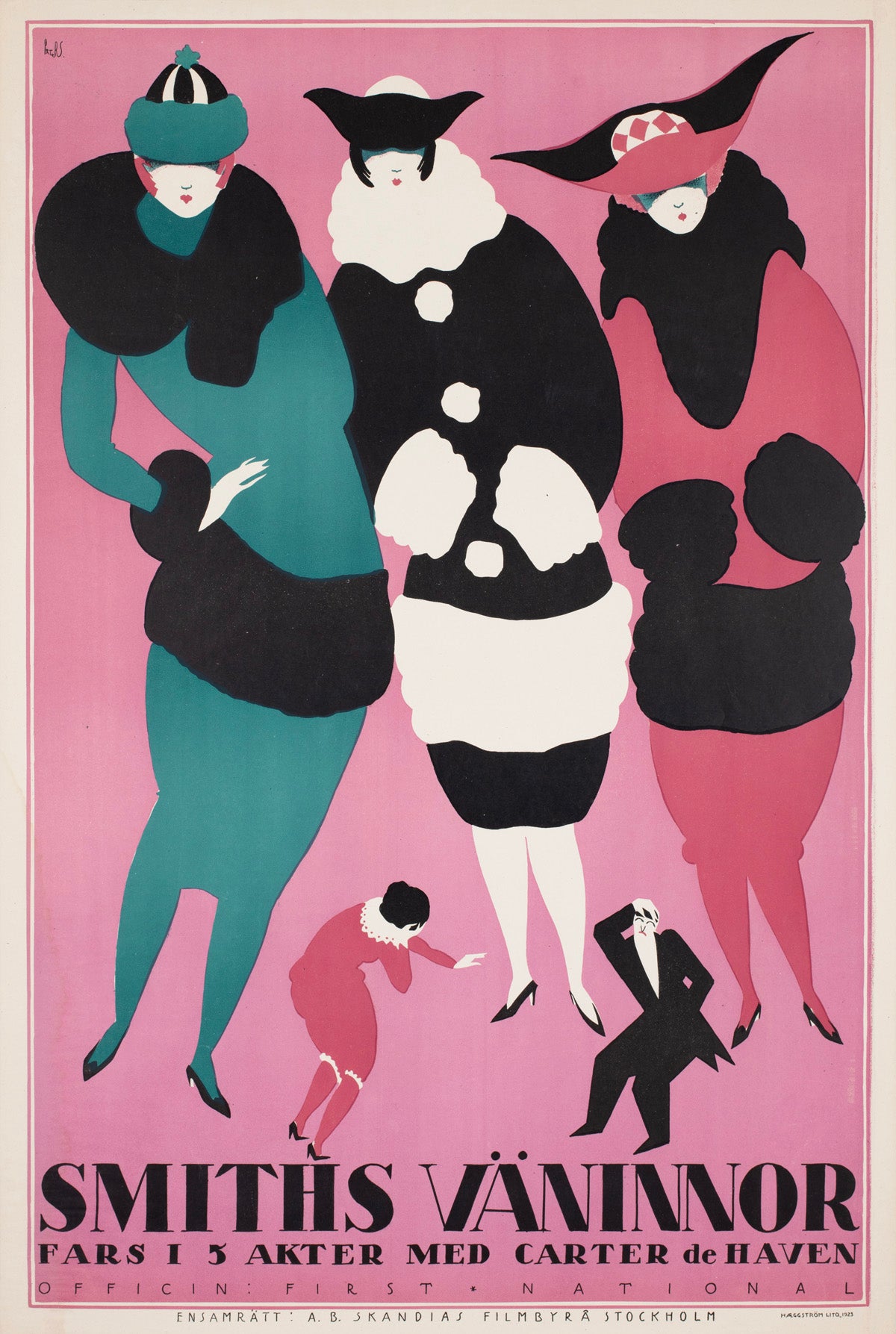 My Lady Friends 1923 Swedish Film Poster