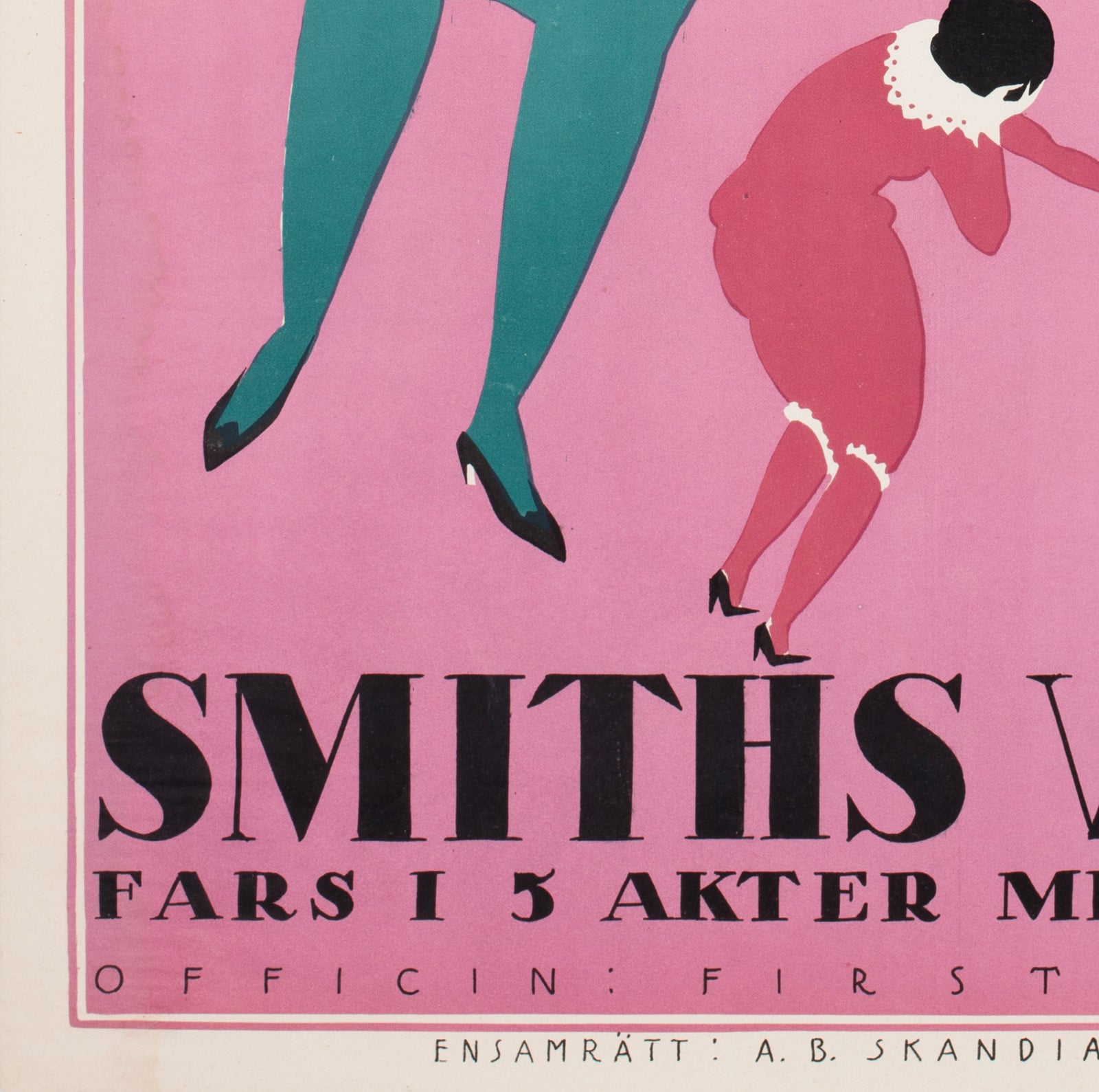 My Lady Friends 1923 Swedish Film Poster - detail