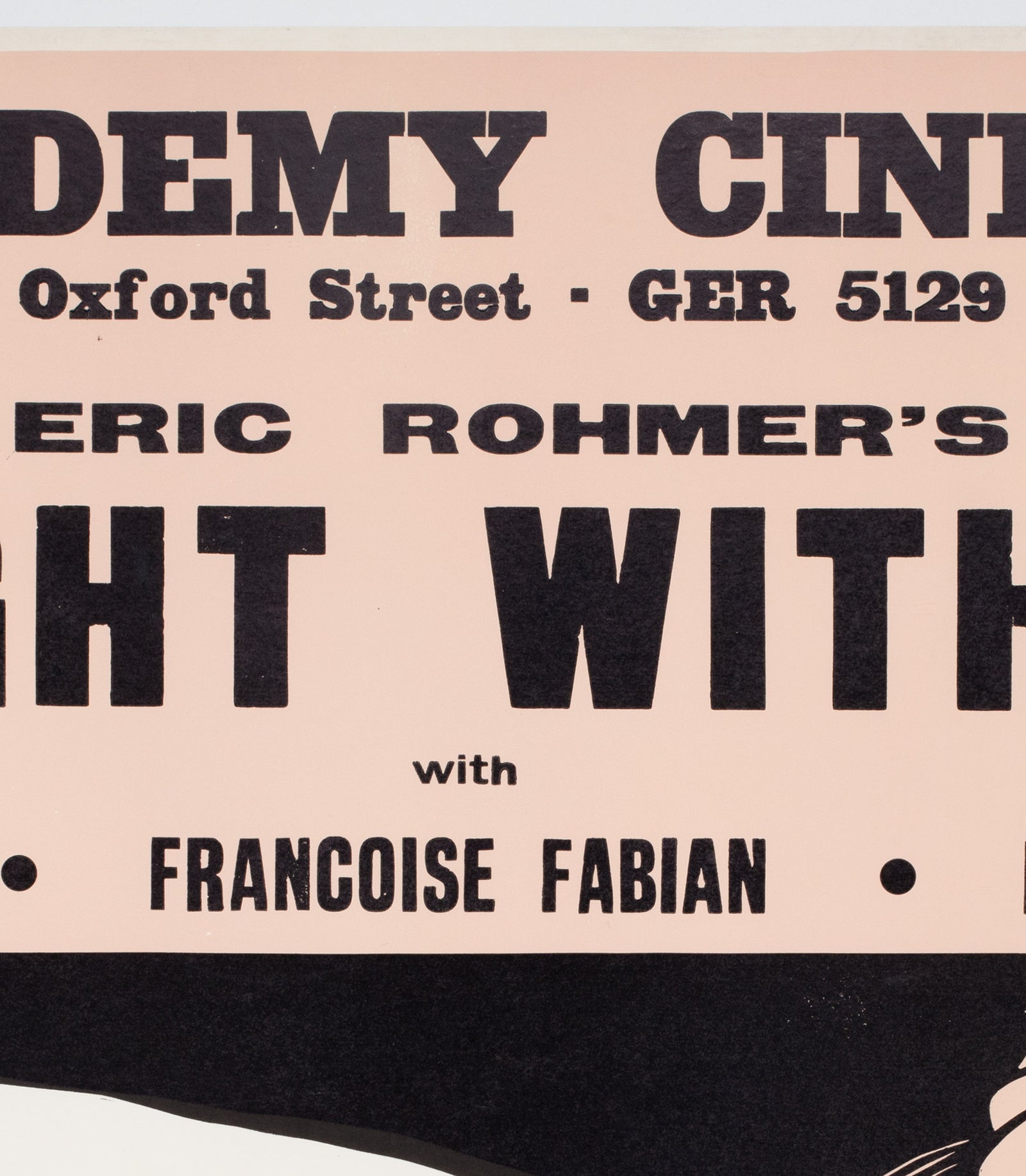 My Night With Maud 1971 Academy Cinema UK Quad Film Poster, Strausfeld - detail