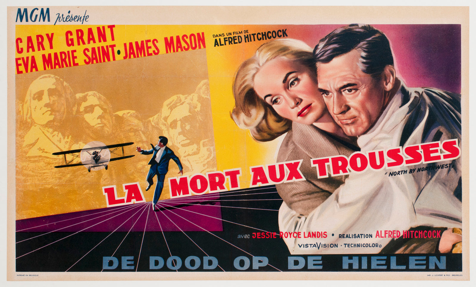 North by Northwest 1959 Belgian Film Poster