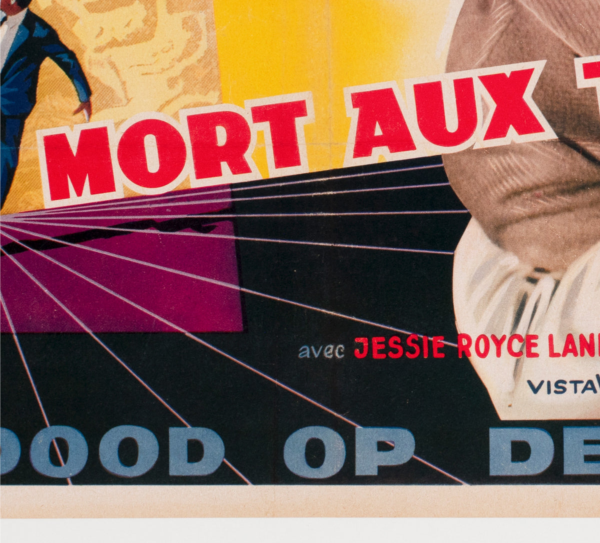 North by Northwest 1959 Belgian Film Poster - detail
