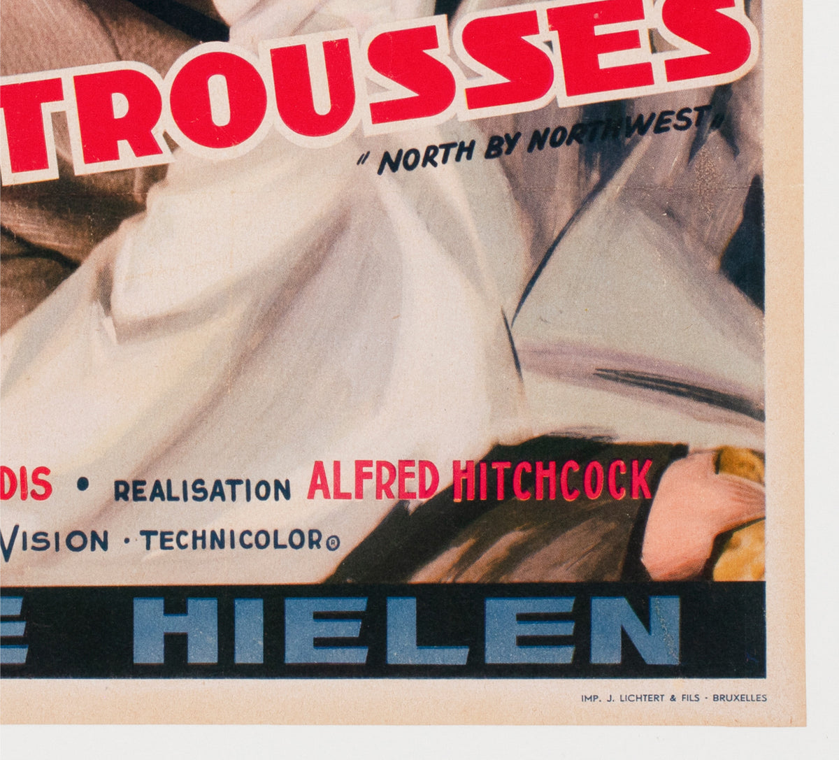 North by Northwest 1959 Belgian Film Poster - detail