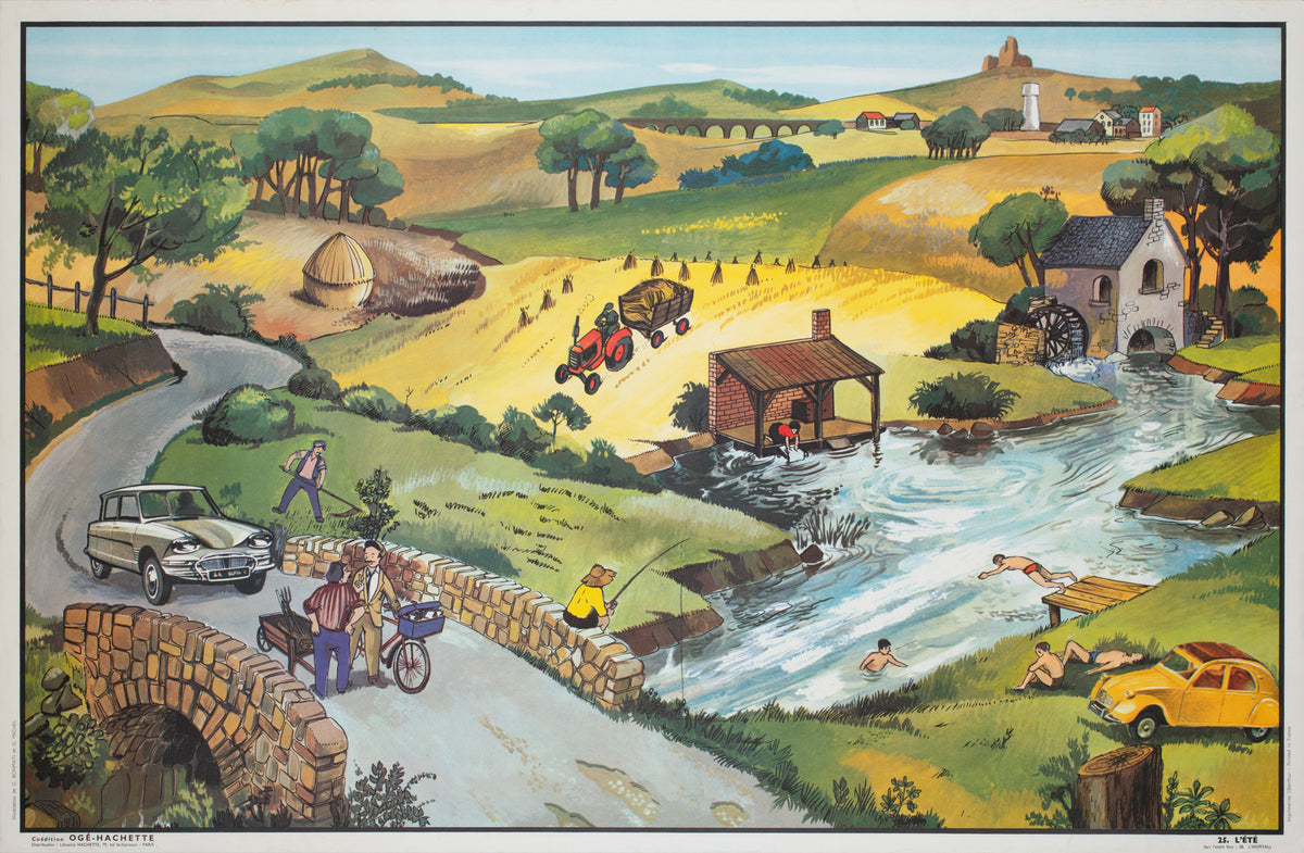 Oge Hachette 1960s French Double-Sided Educational Poster No.s 25 &amp; 28