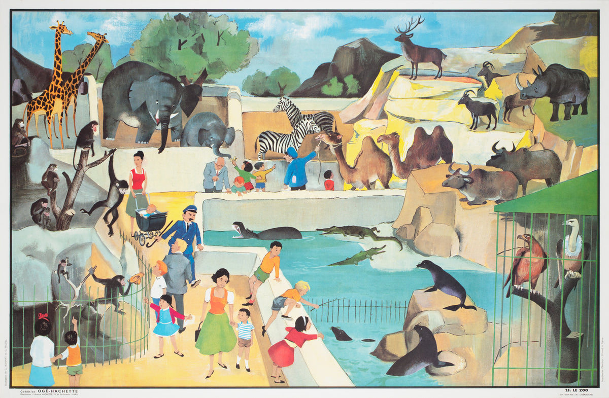 Oge Hachette 1960s French Double-Sided Educational Poster No.s 25 &amp; 30