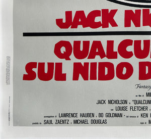 One Flew Over the Cuckoo's Nest 1976 Italian 2 Foglio Film Movie Poster - detail