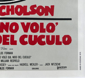 One Flew Over the Cuckoo's Nest 1976 Italian 2 Foglio Film Movie Poster - detail