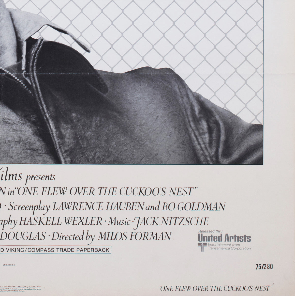 One Flew Over the Cuckoo's Nest 1975 US 1 Sheet Pre Awards Film Movie Poster