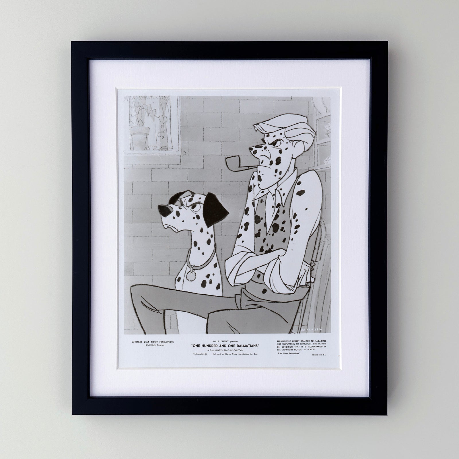 One Hundred and One Dalmatians 1961 Film Movie Press Publicity Still Framed