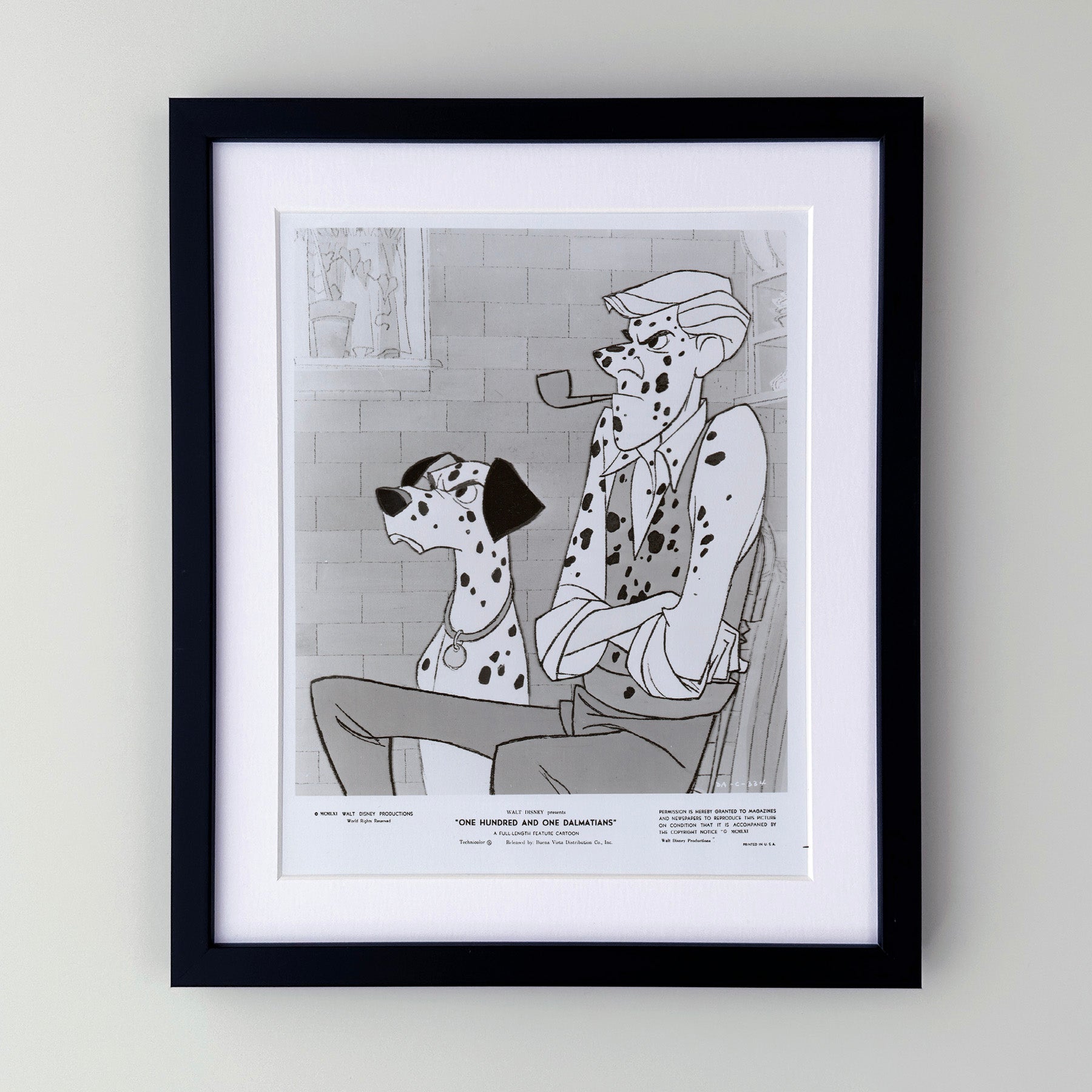 One Hundred and One Dalmatians 1961 Film Movie Press Publicity Still Framed