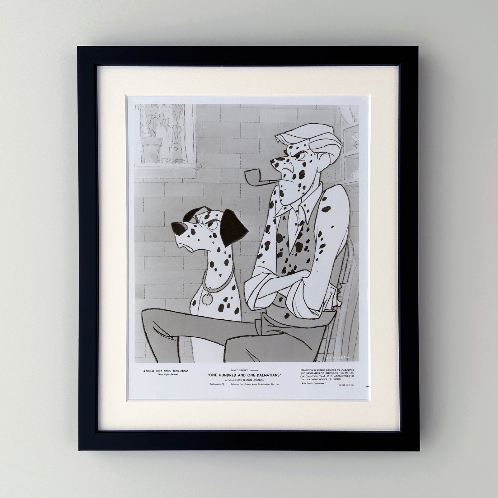 One Hundred and One Dalmatians 1961 Film Movie Press Publicity Still Framed