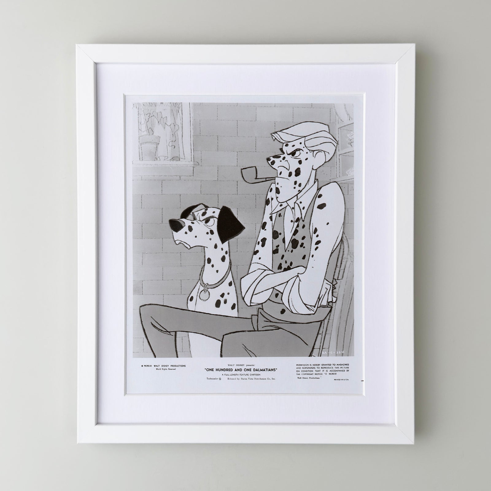 One Hundred and One Dalmatians 1961 Film Movie Press Publicity Still Framed