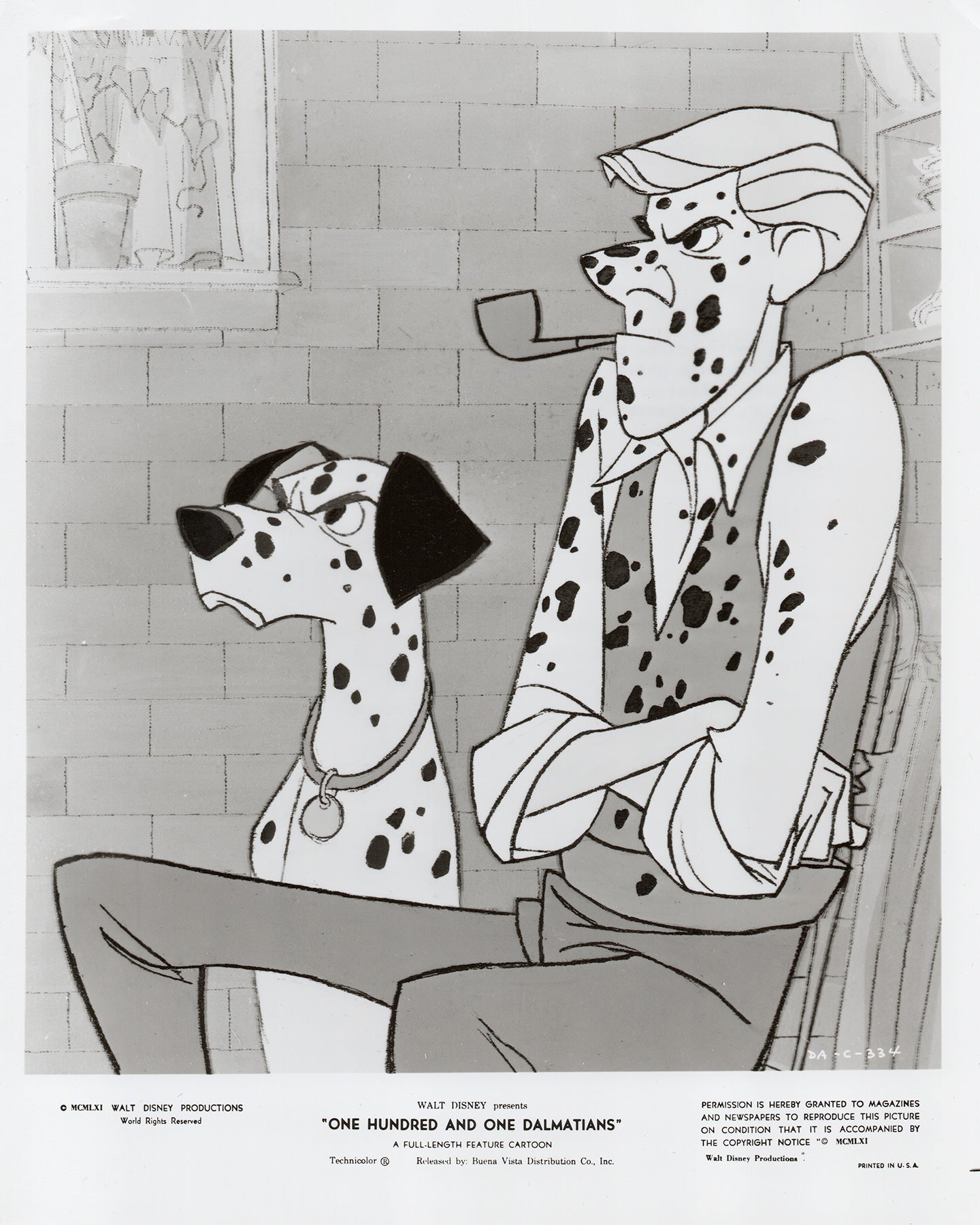 One Hundred and One Dalmatians 1961 Film Movie Press Publicity Still Framed