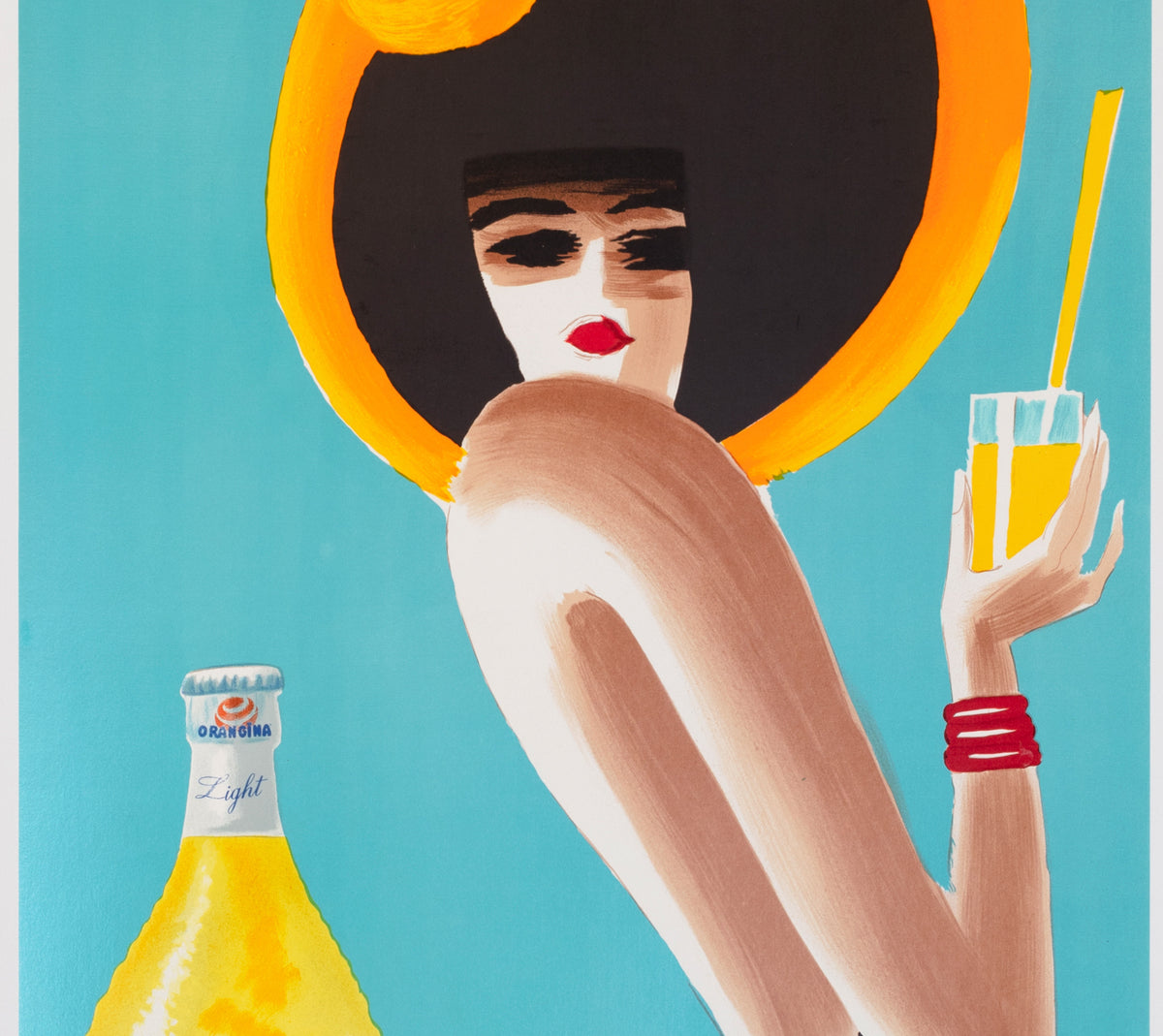 Orangina Light 1988 French Beverage Advertising Poster Bernard Villemot - detail