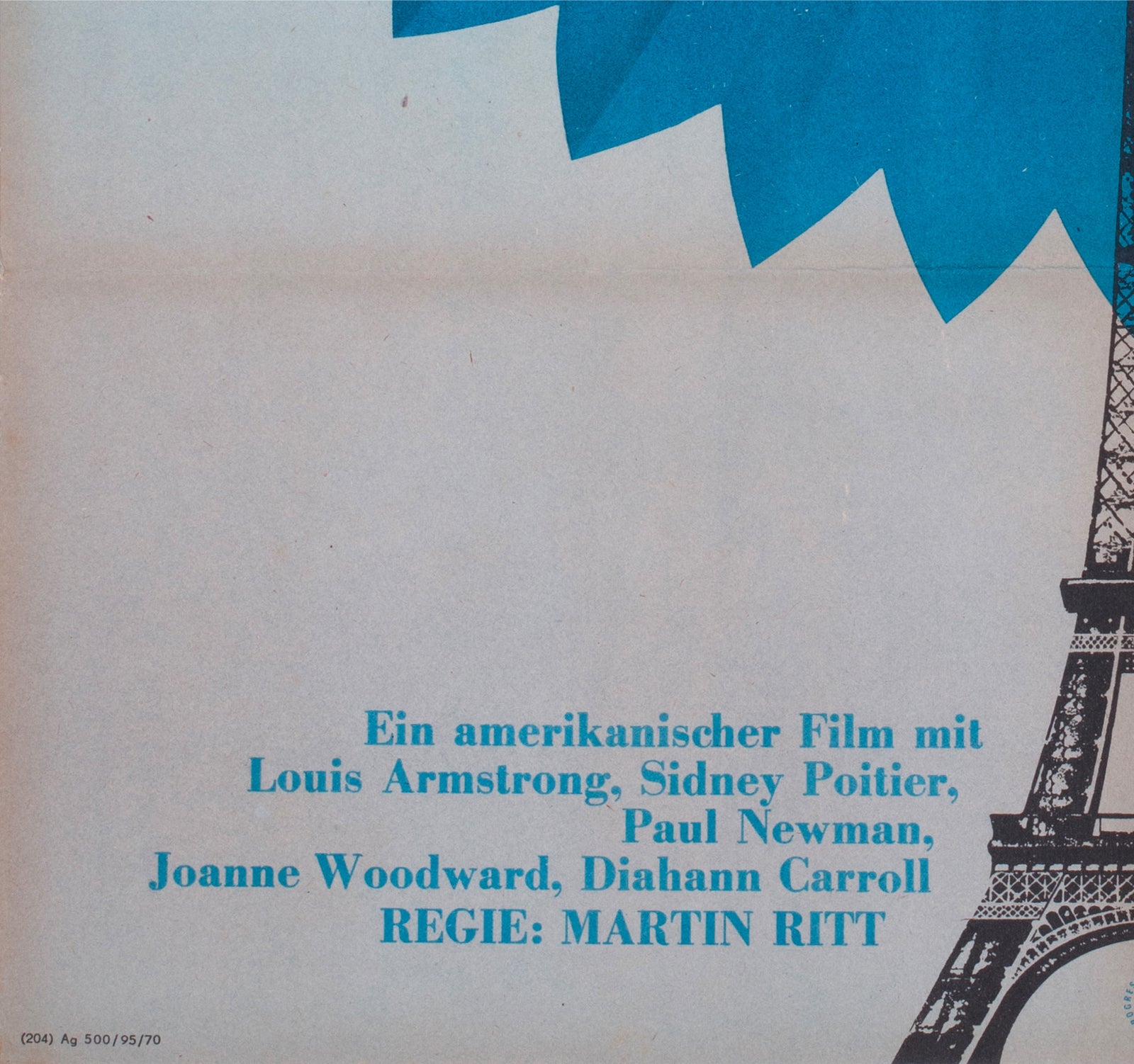 Paris Blues 1970 East German A1 Film Poster - detail