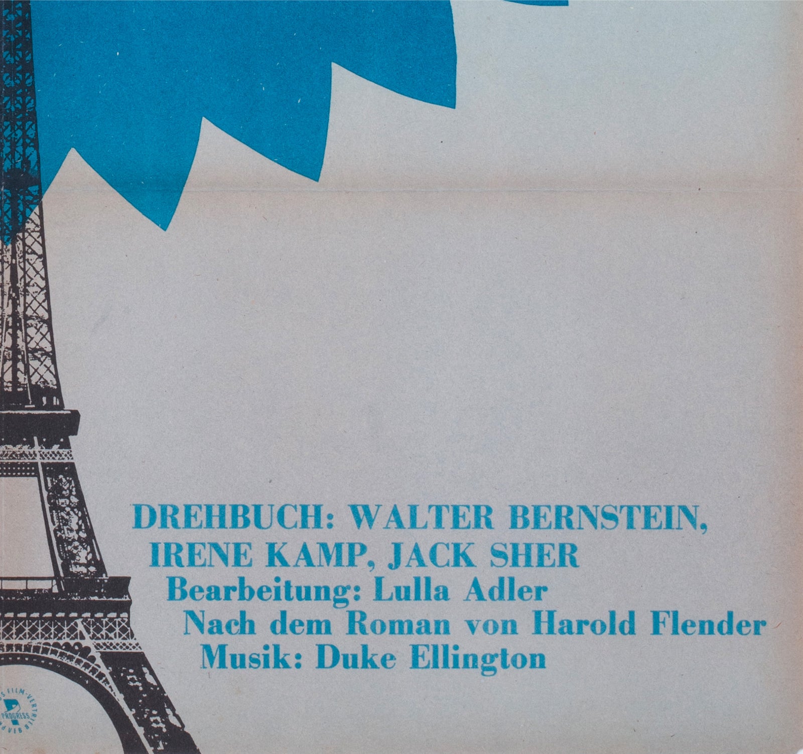 Paris Blues 1970 East German A1 Film Poster - detail