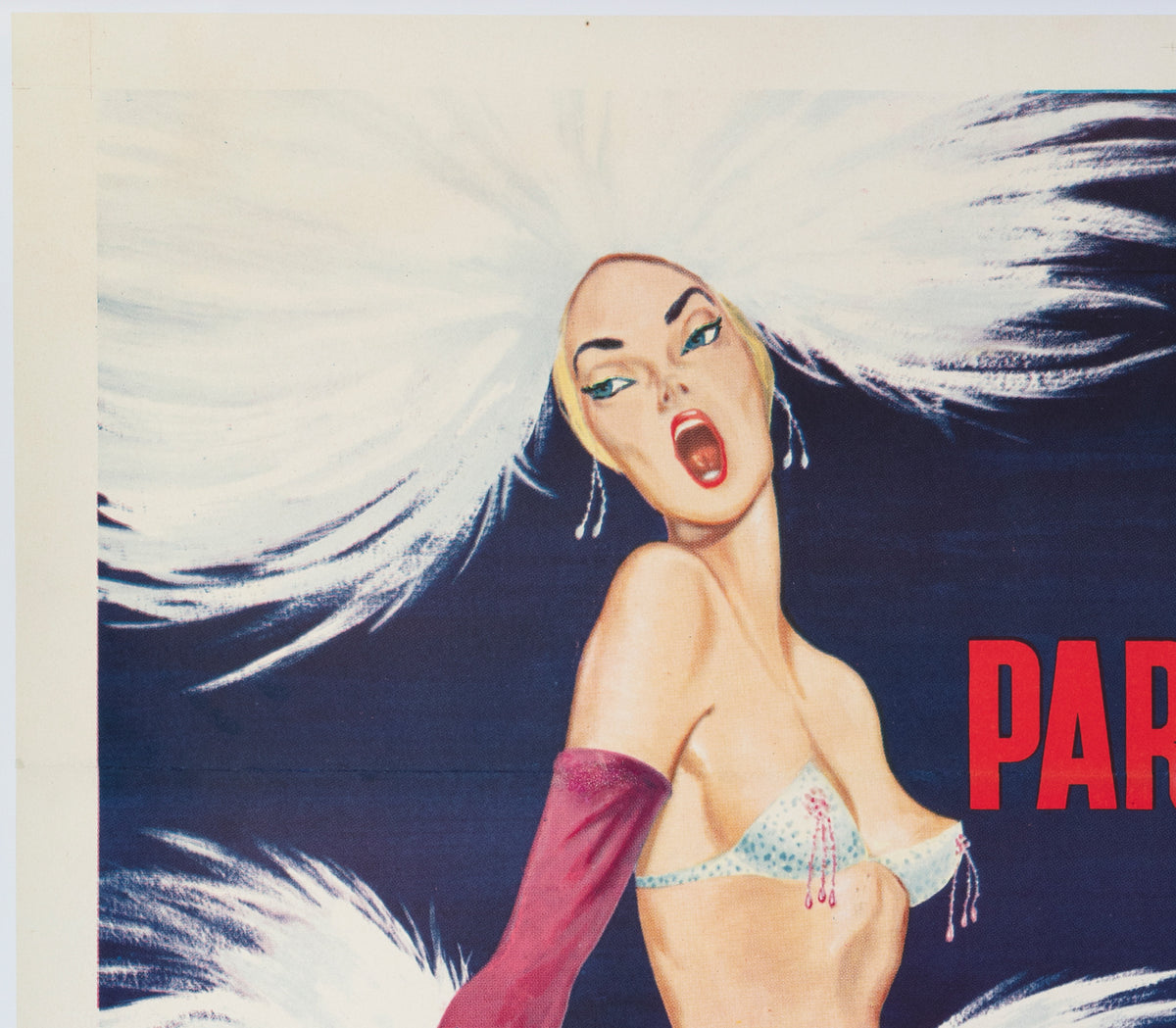 Paris Champagne 1964 French Grande Film Poster Sinclare - detail
