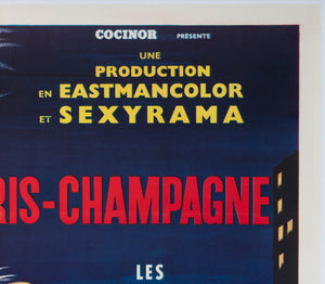 Paris Champagne 1964 French Grande Film Poster Sinclare - detail