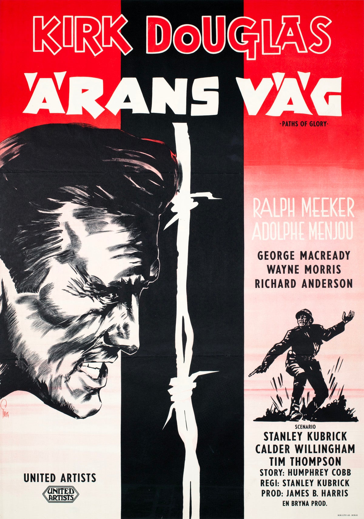 Paths of Glory 1957  Swedish Film Poster Gösta Åberg