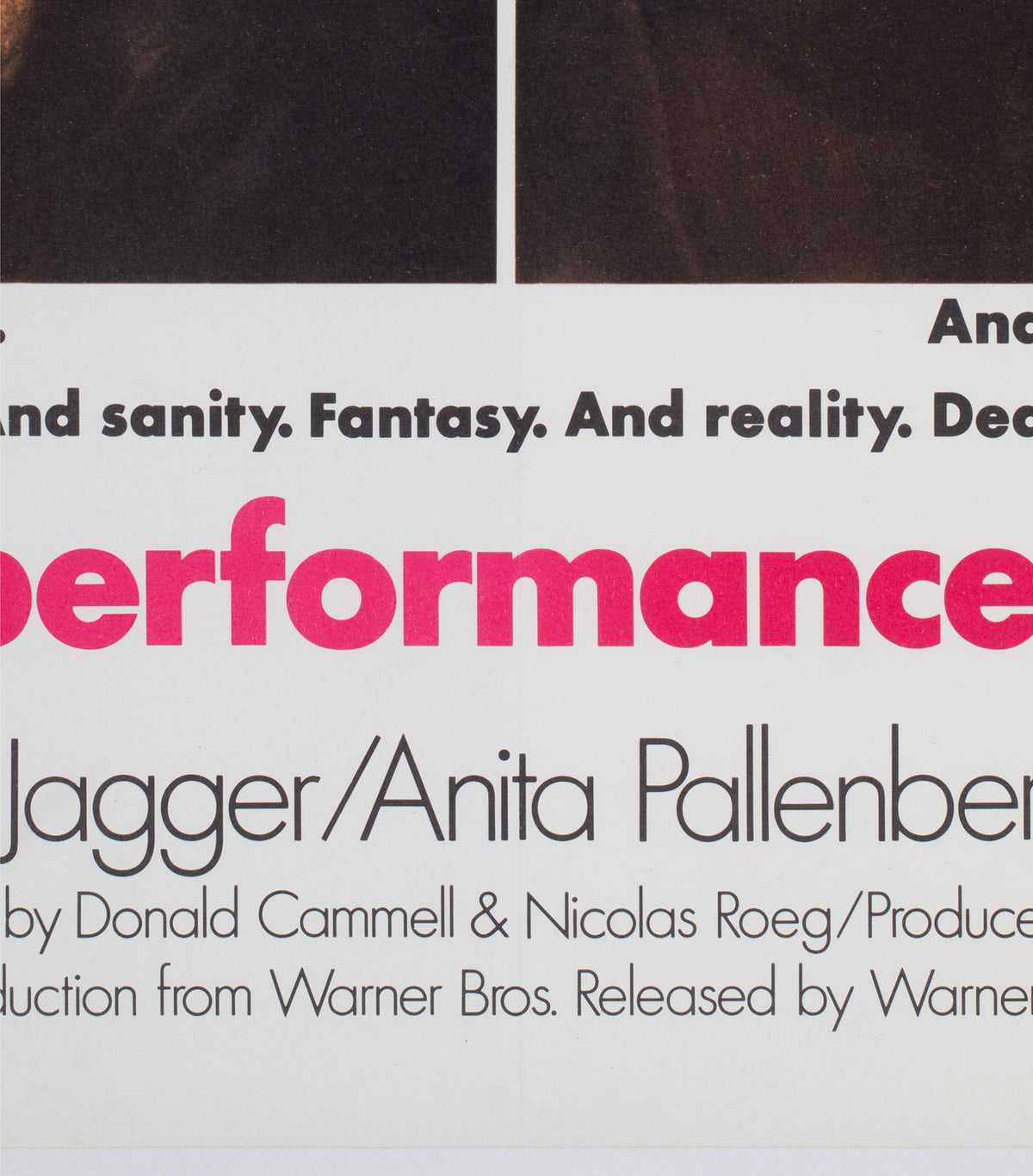 Performance 1970 UK Quad Film Movie Poster - detail