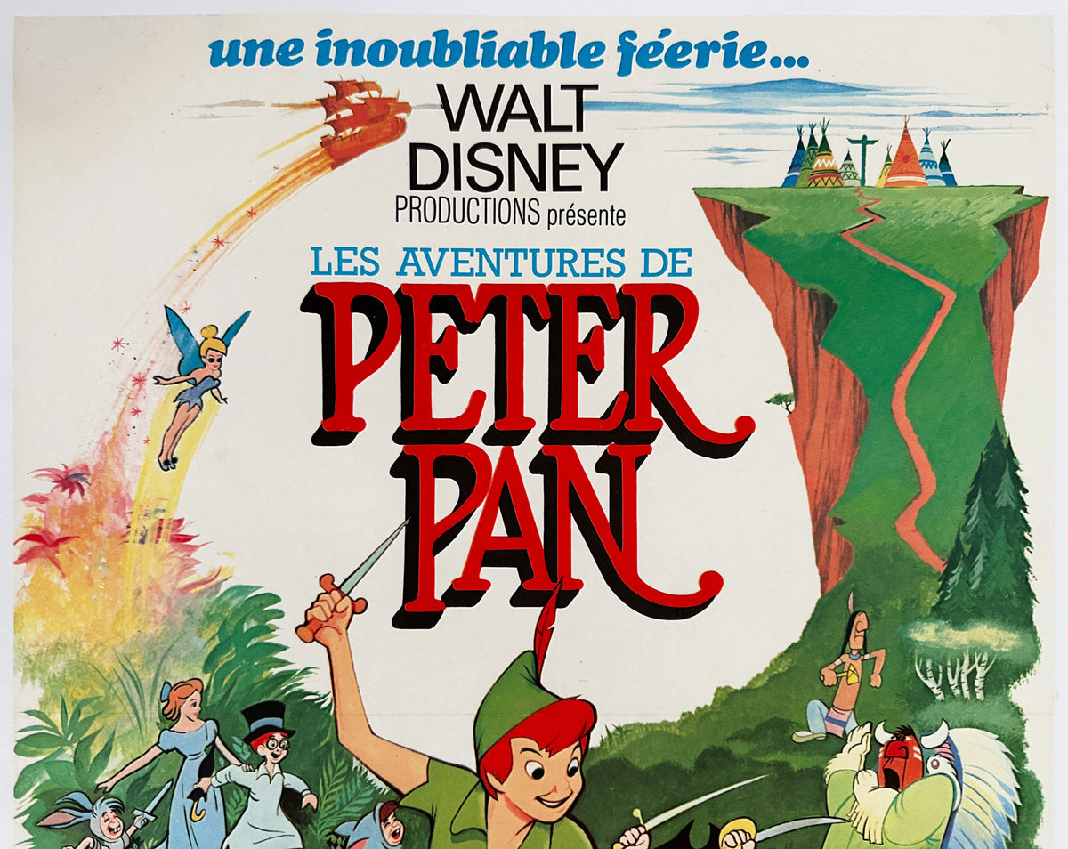 Peter Pan 1970s French Petite  Film Poster - detail