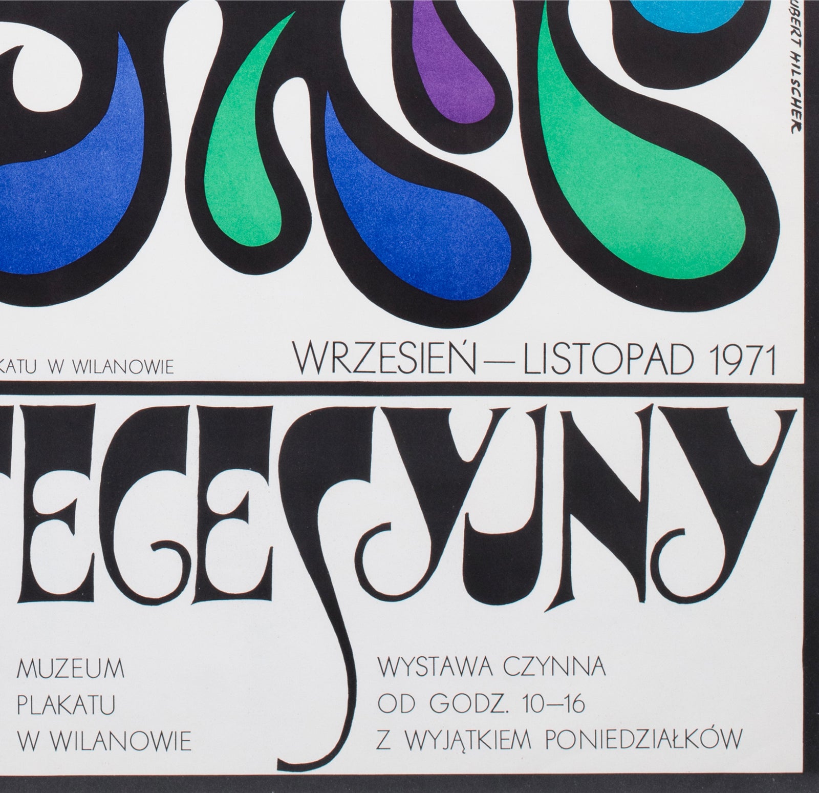 Plakat Secesyjny Art Nouveau 1971 Polish Poster Museum advertisement Hubert Hilscher - detail