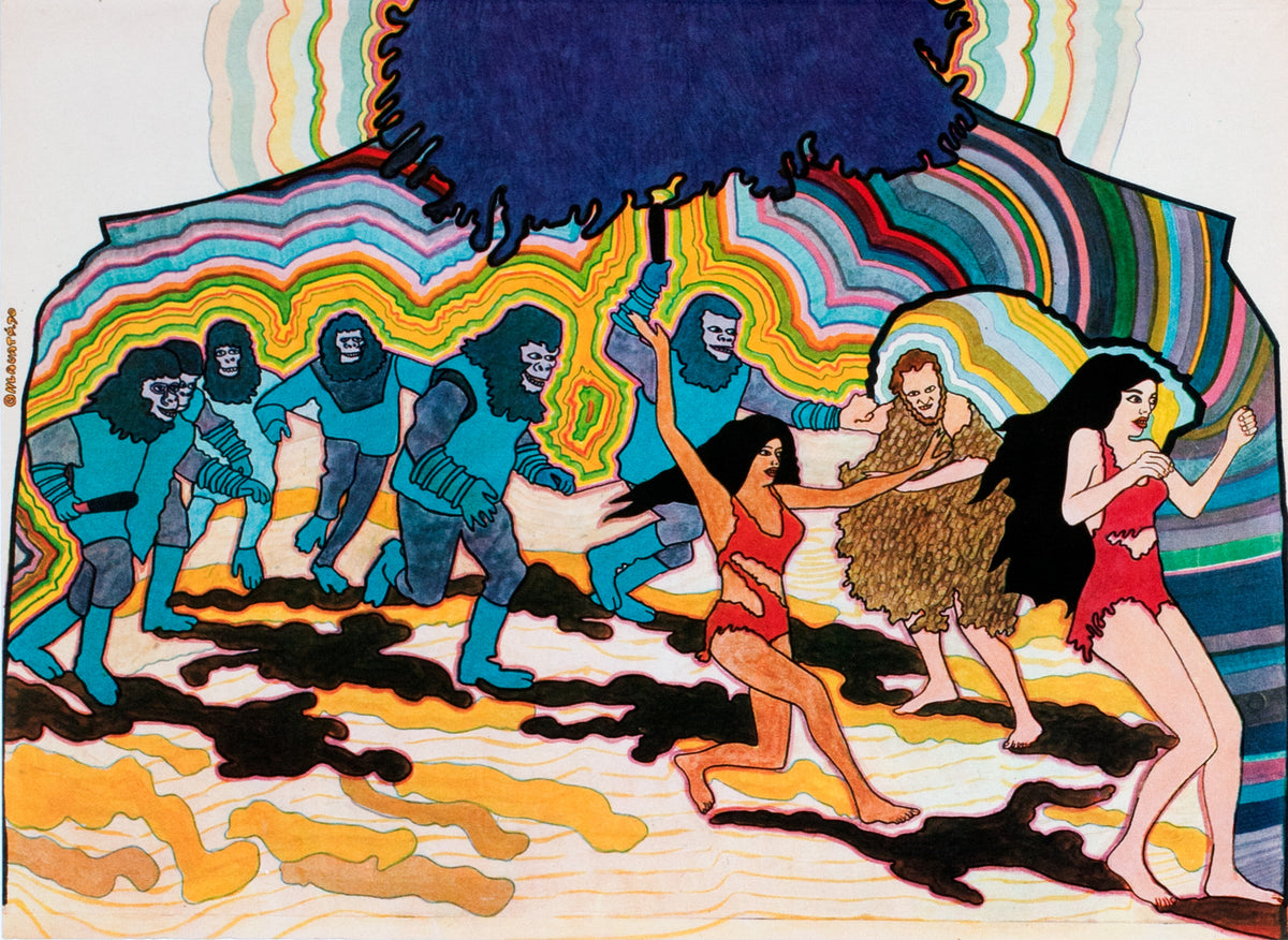 Planet of the Apes 1970 Czech A3 Film Poster, Vratislav Hlavaty