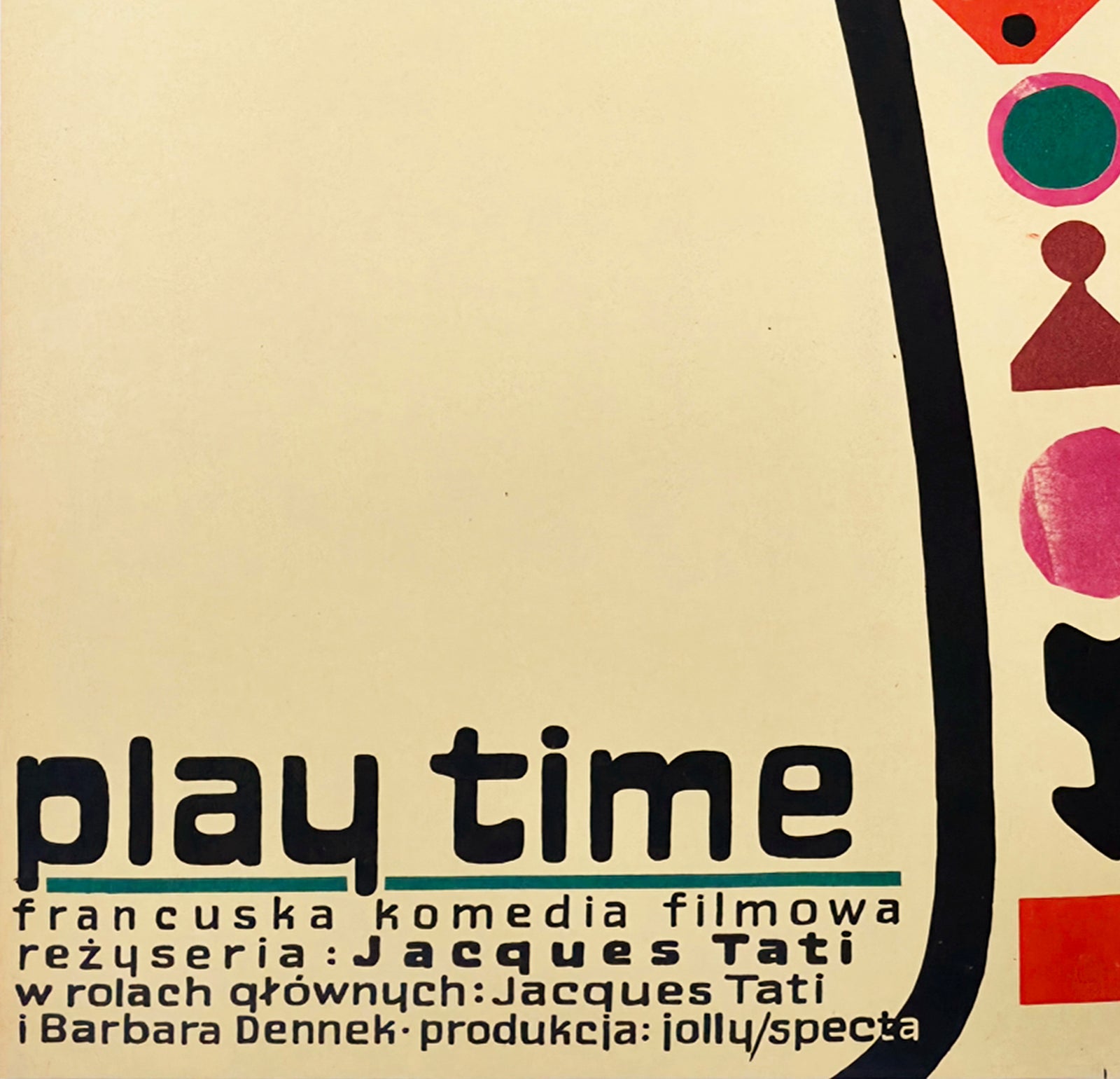 Playtime 1971 Polish A1 Film Movie Poster Jerzy Flisak - detail