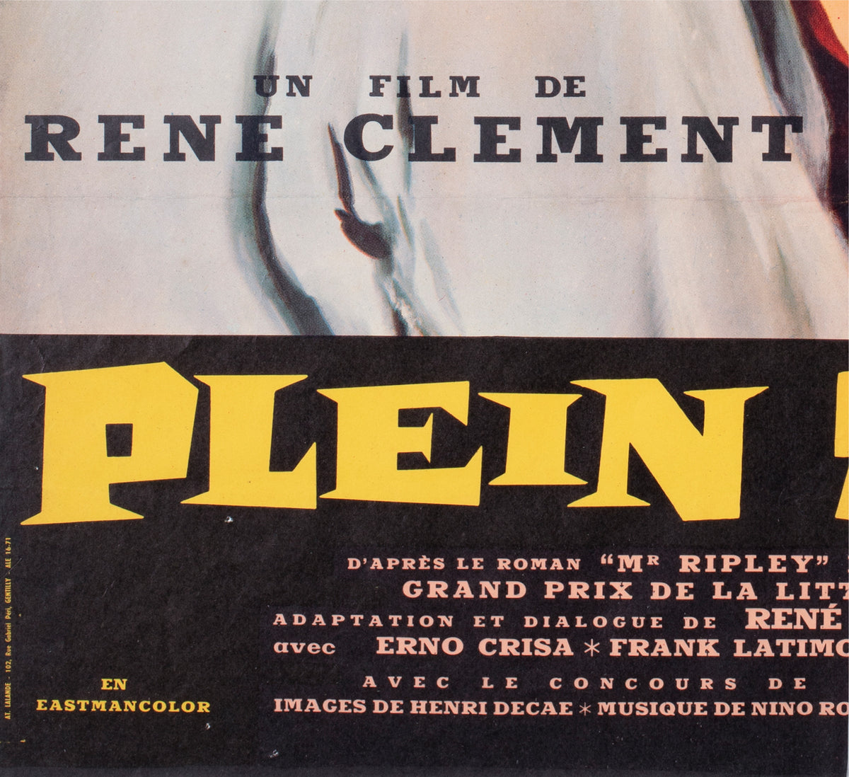 plein soleil purple moon 1960 french moyenne film movie poster jean mascii - detail