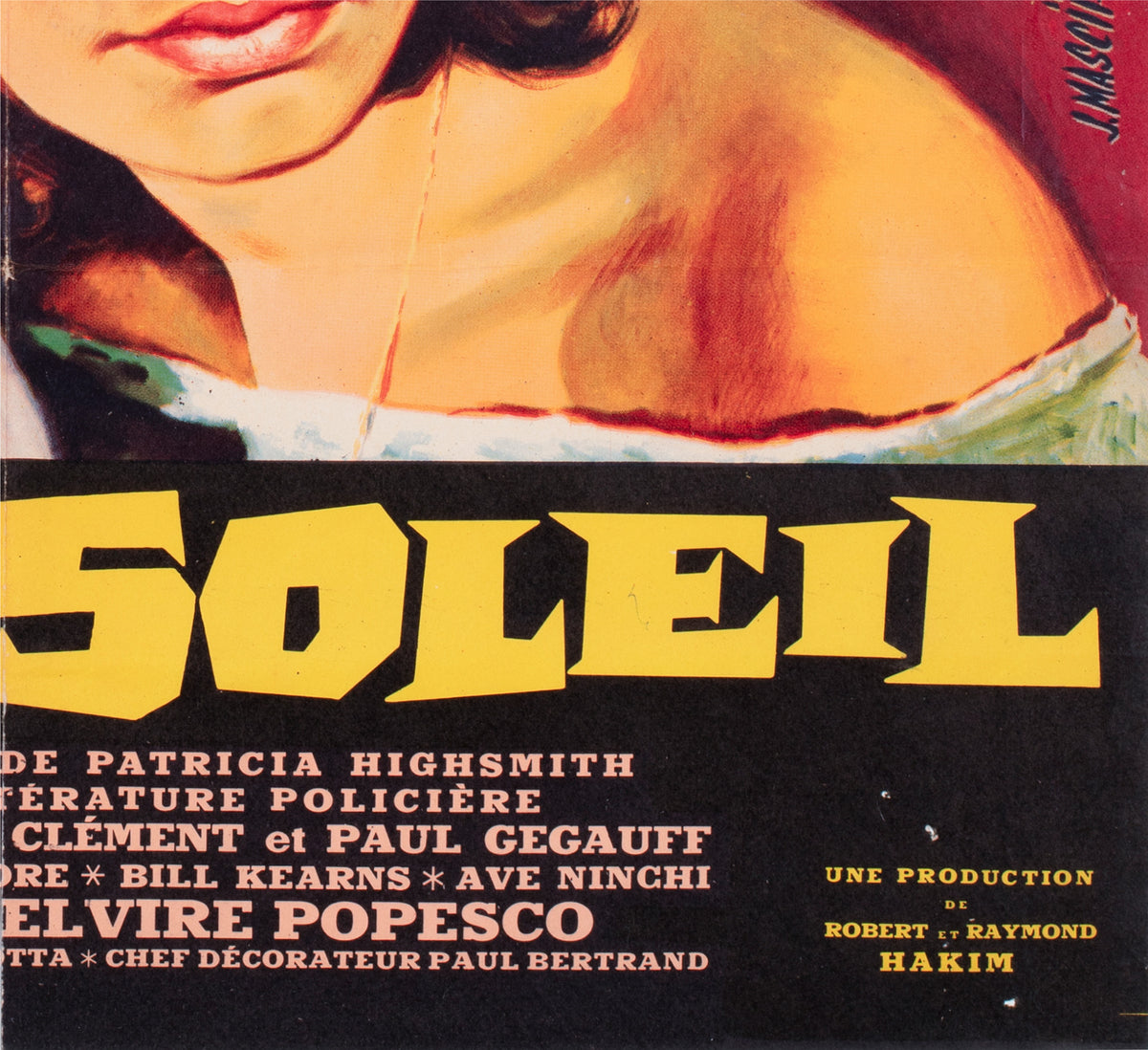 plein soleil purple moon 1960 french moyenne film movie poster jean mascii - detail