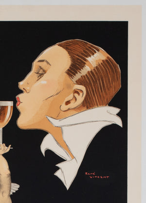 Porto Ramos c1920 French Alcohol Advertising Poster, Rene Vincent - detail